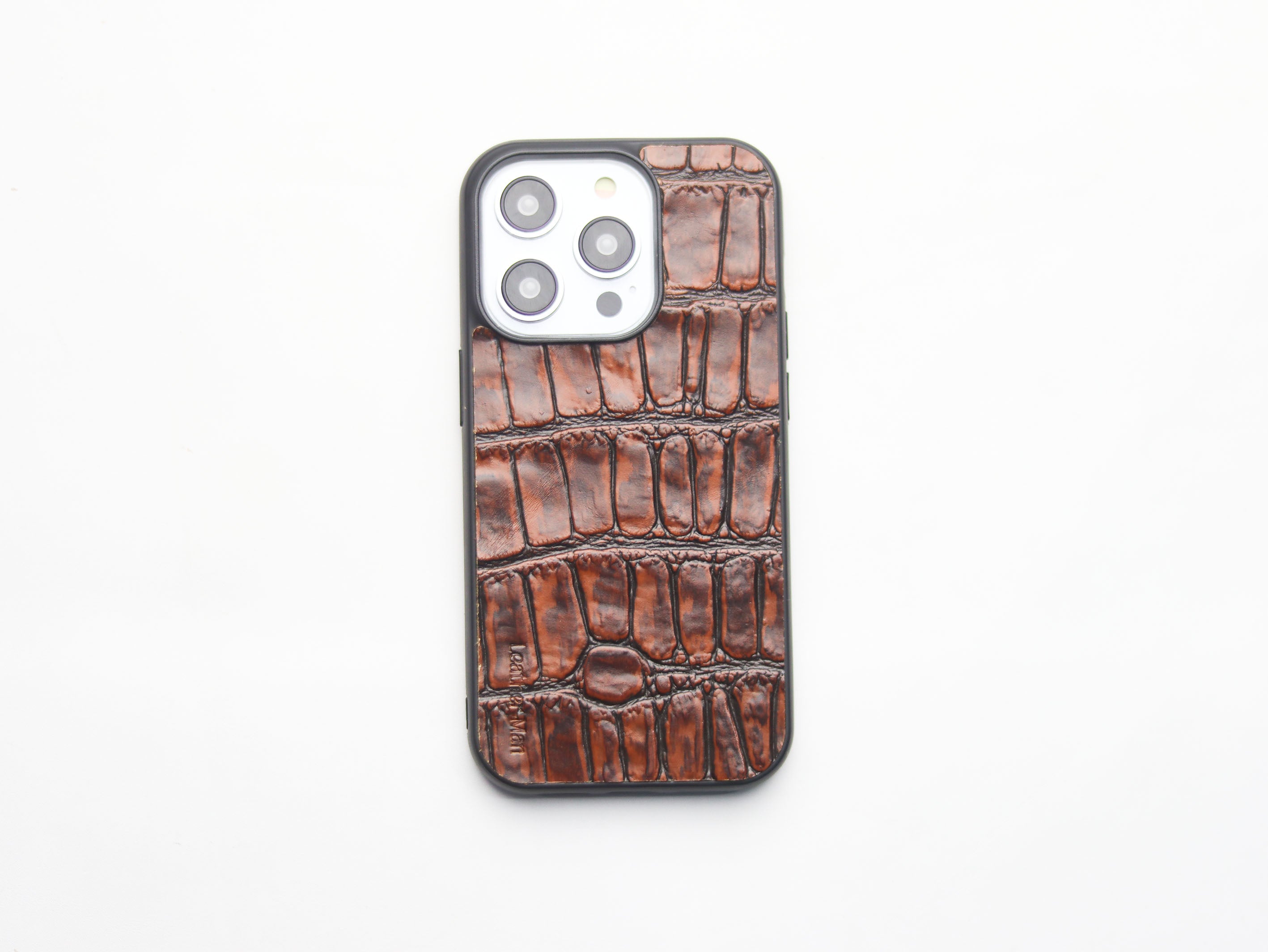 BROWN CROCO LEATHER (LARGE SCALE) - CLASSIC PHONE CASE