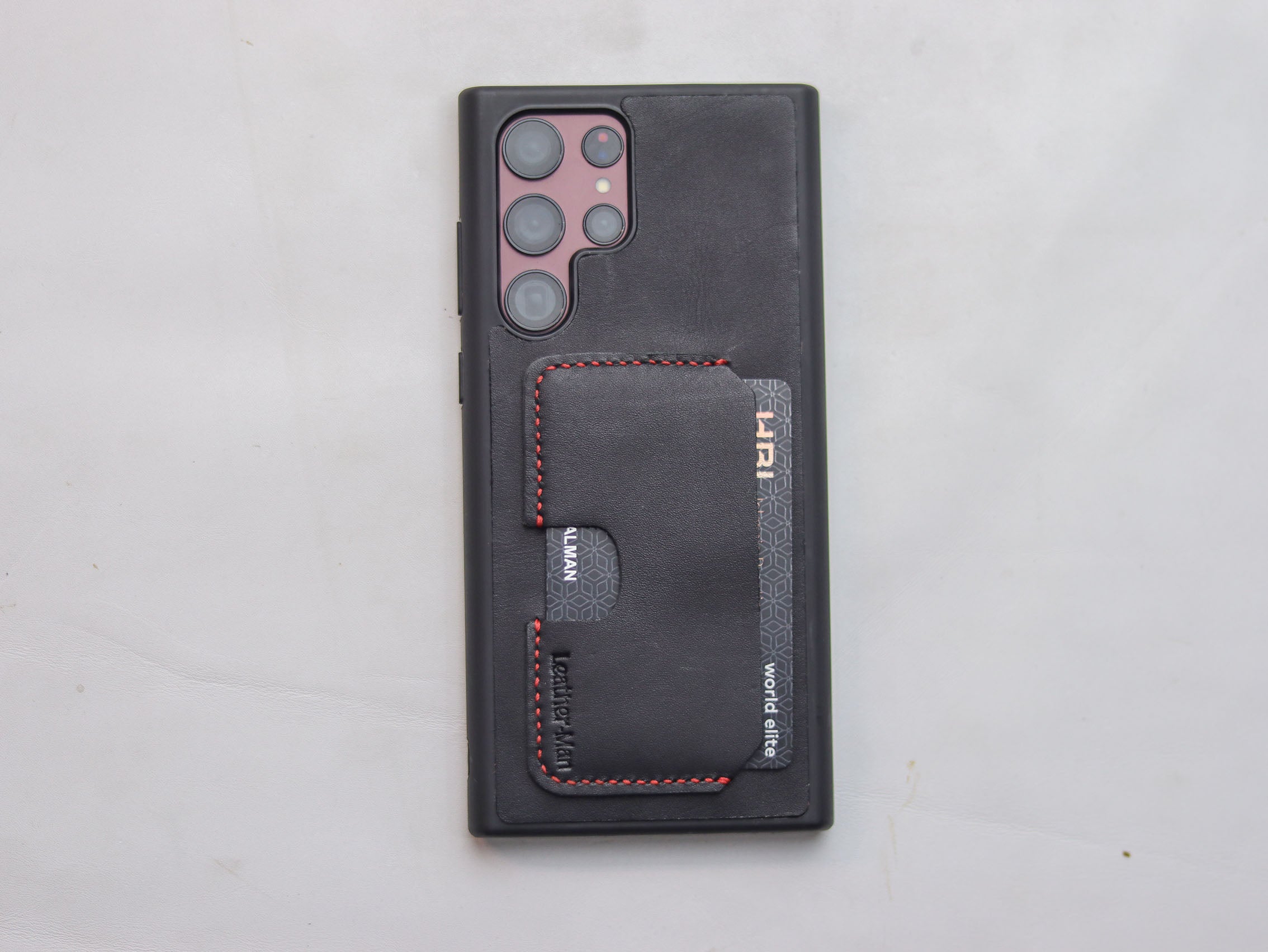 PHANTOM BLACK LEATHER WALLET PHONE CASE