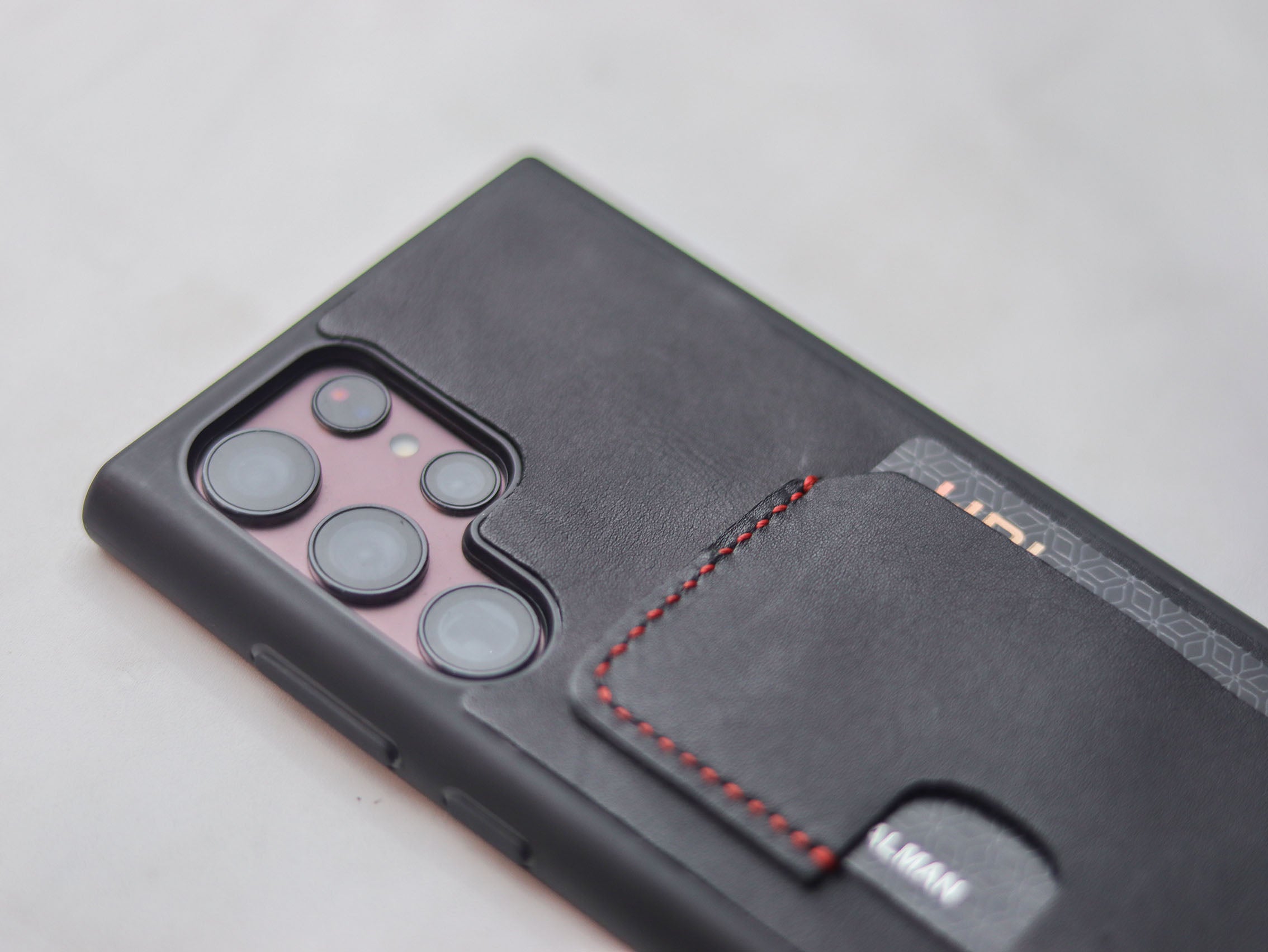 PHANTOM BLACK LEATHER WALLET PHONE CASE