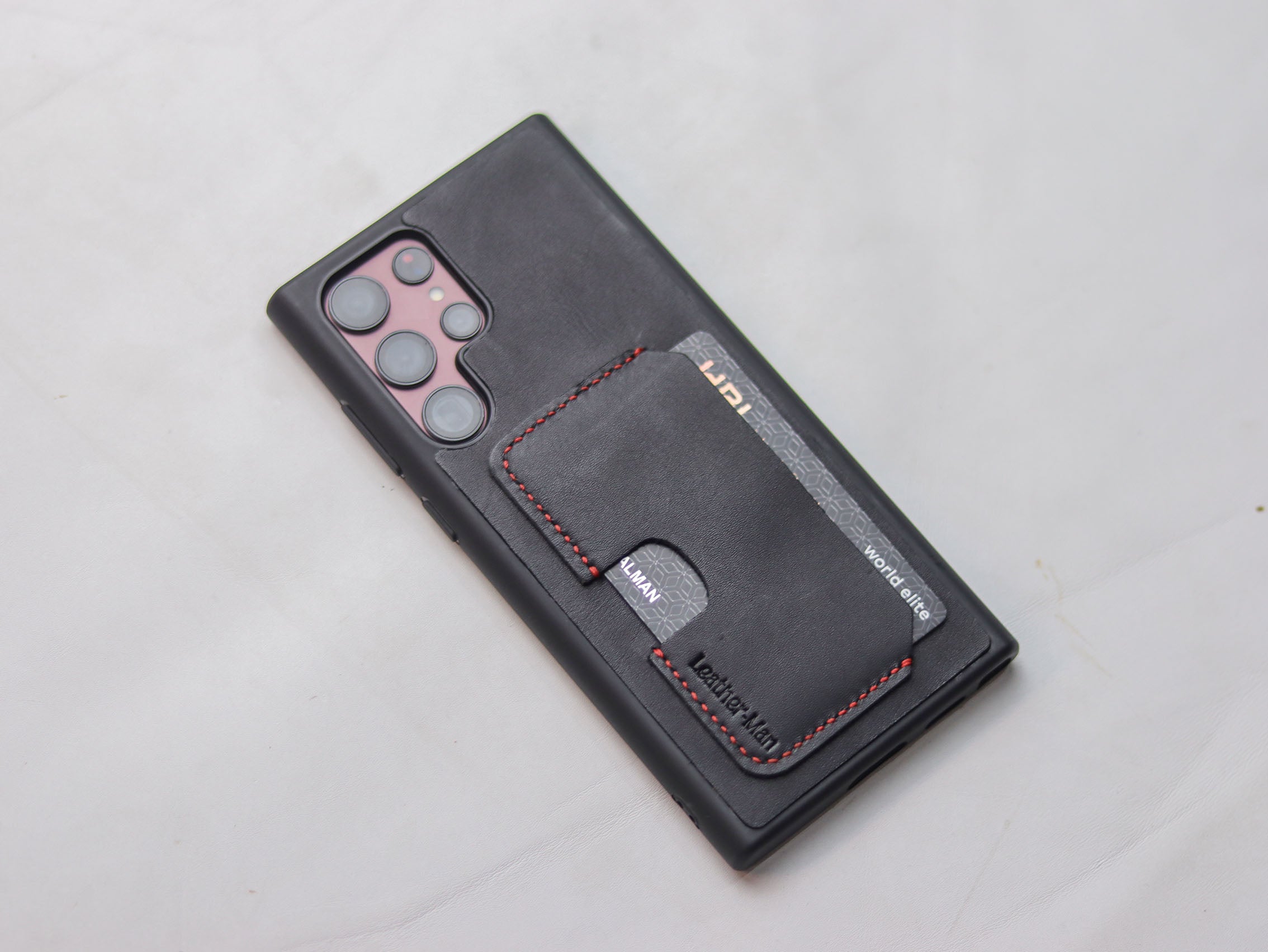 PHANTOM BLACK LEATHER WALLET PHONE CASE