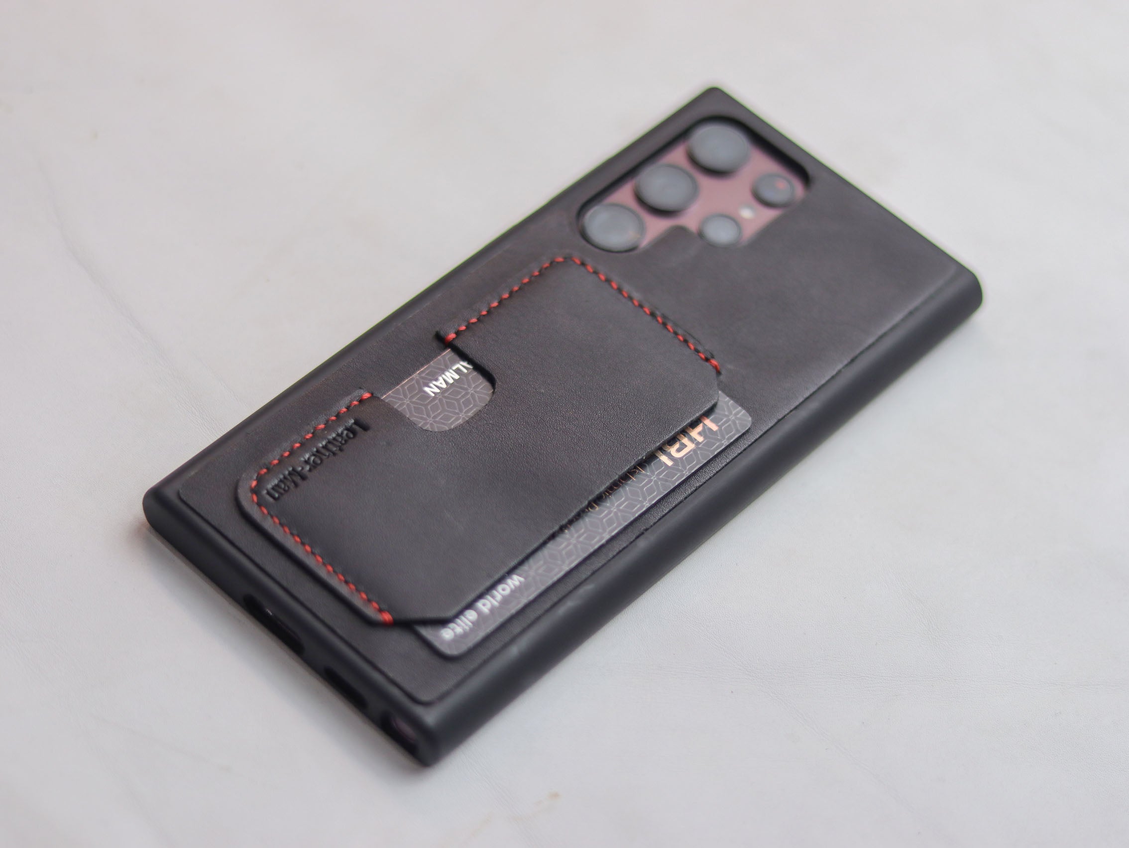 PHANTOM BLACK LEATHER WALLET PHONE CASE