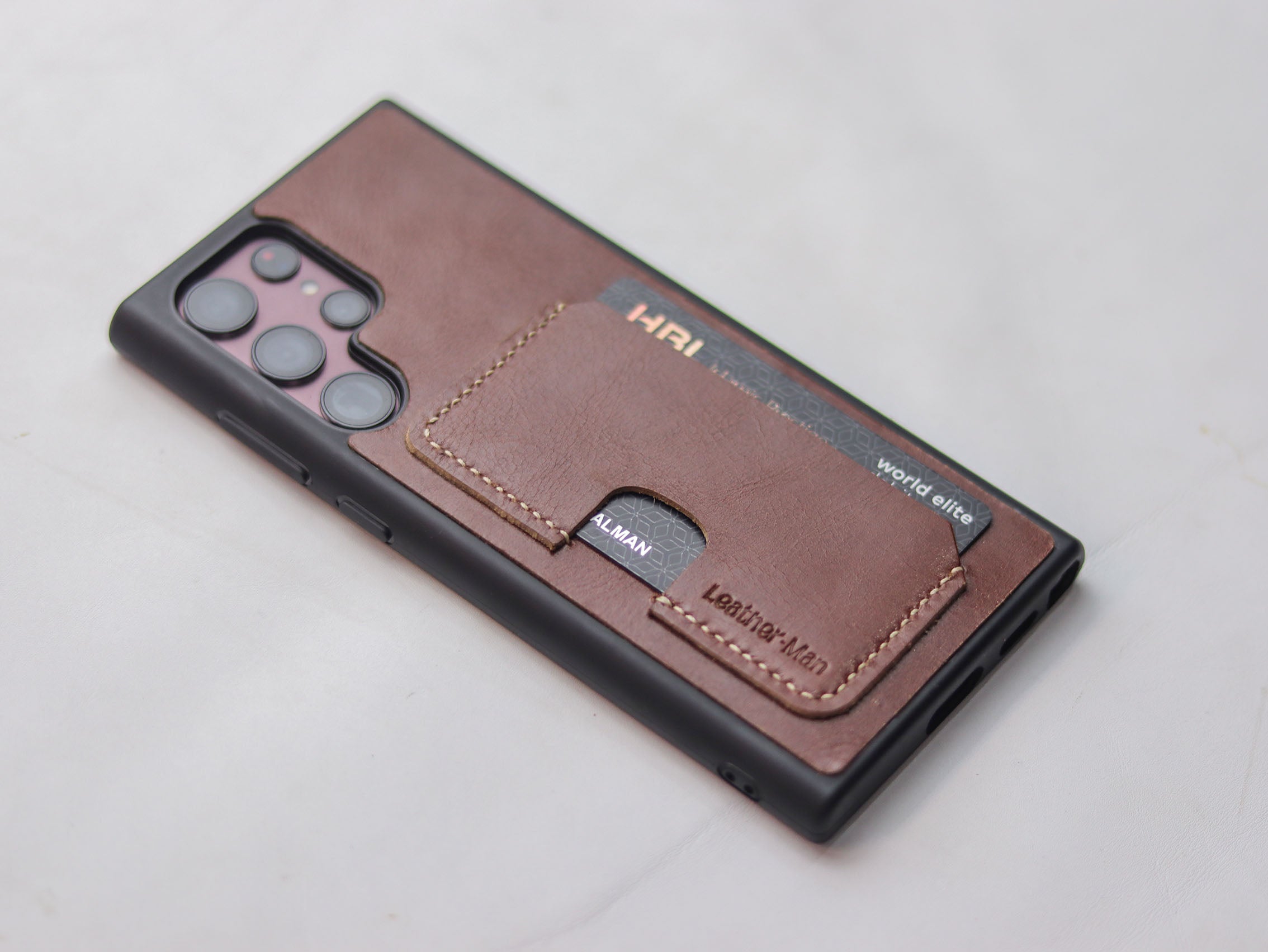 WHISKY BROWN LEATHER WALLET PHONE CASE