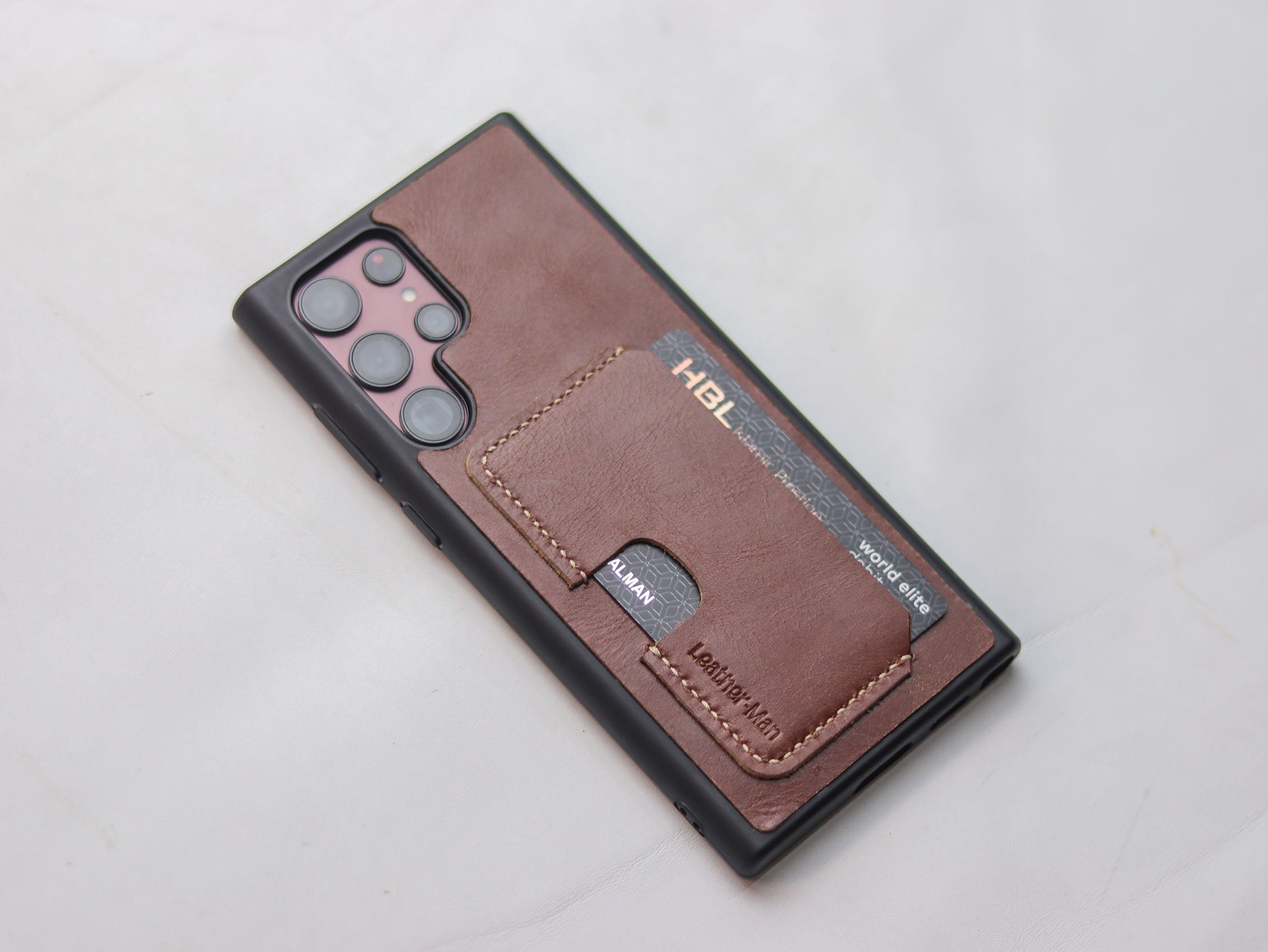 WHISKY BROWN LEATHER WALLET PHONE CASE