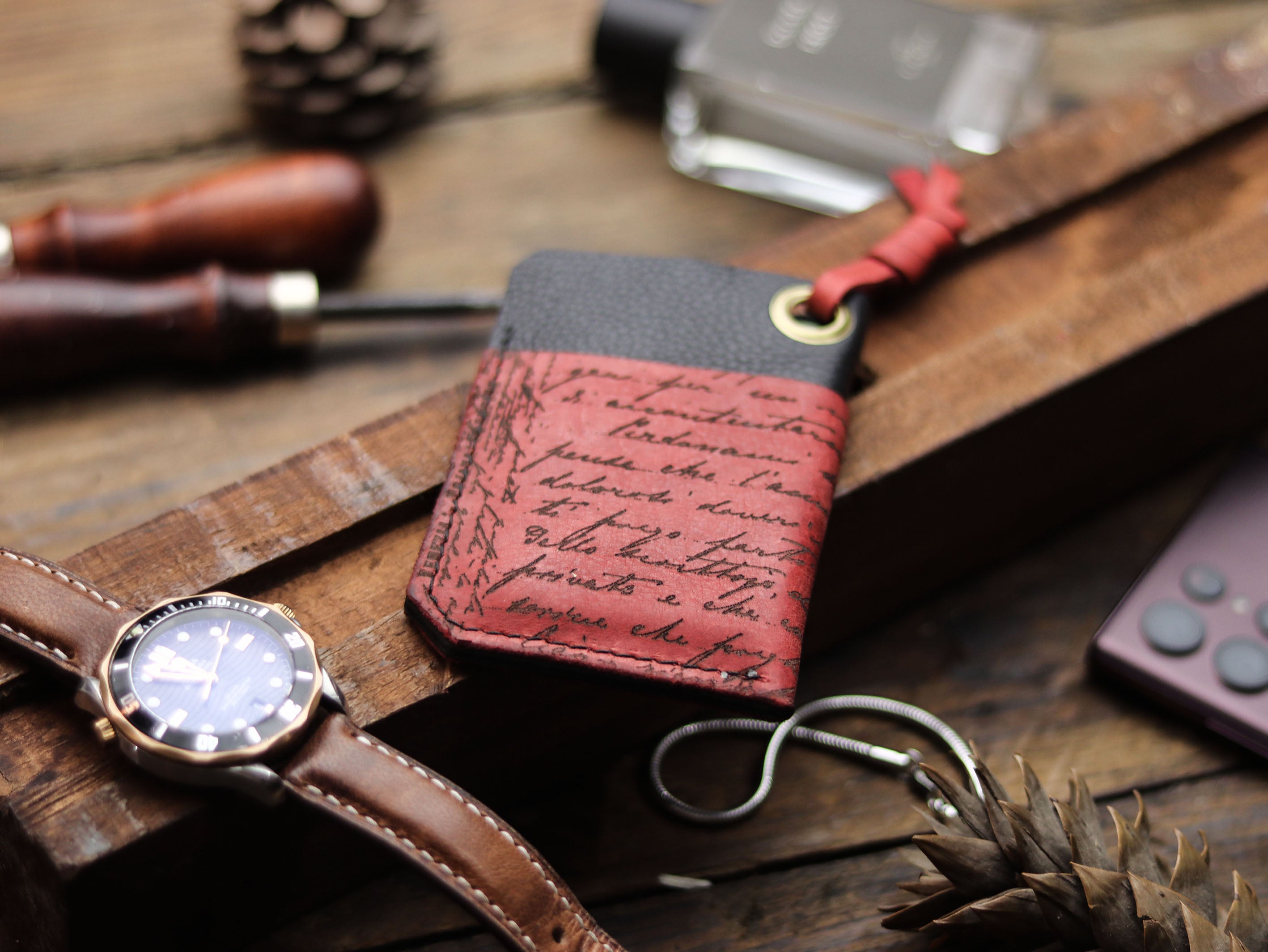 ETON - PRISMATIC RED LEATHER (ENGRAVED)