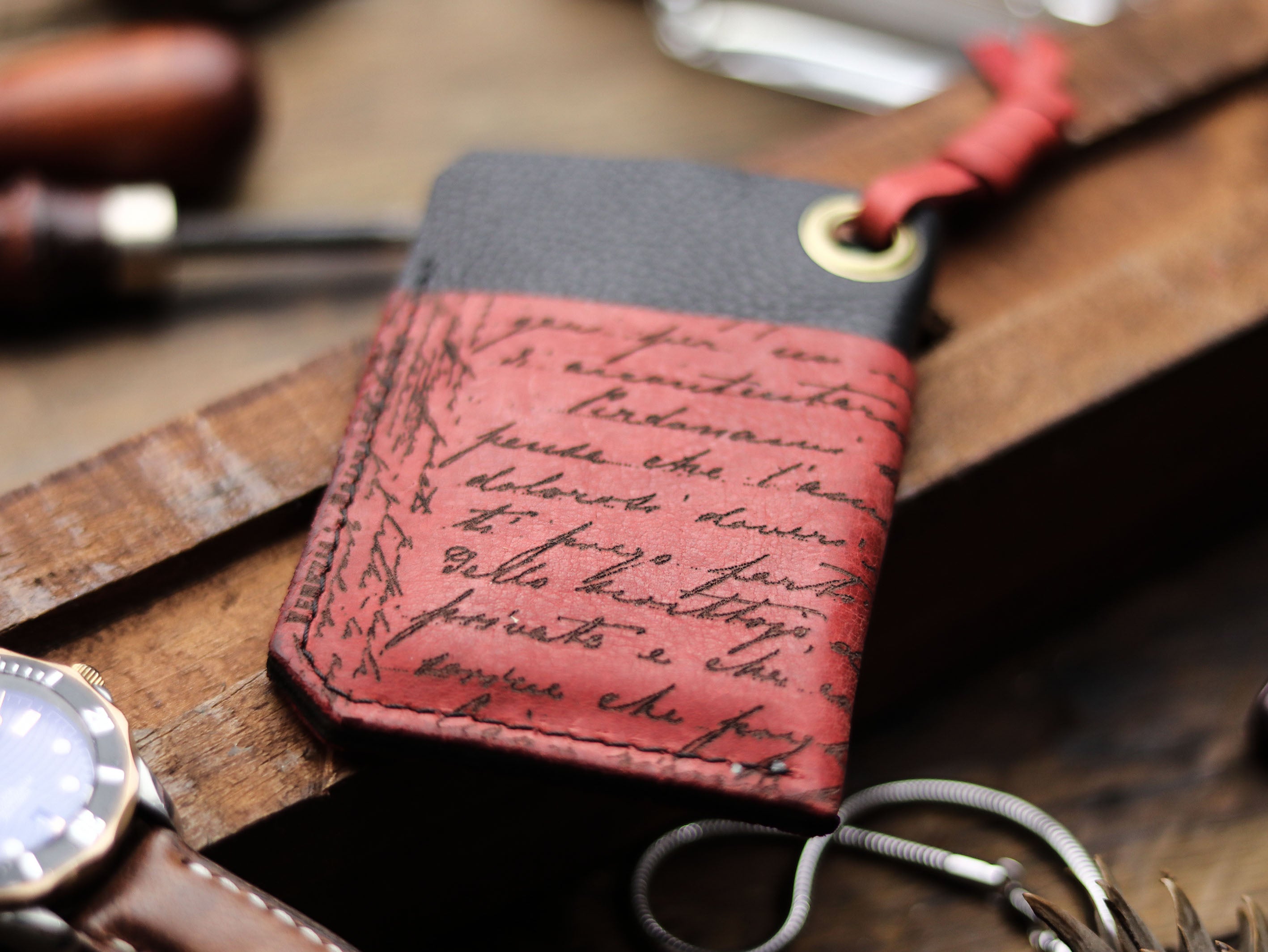 ETON - PRISMATIC RED LEATHER (ENGRAVED)