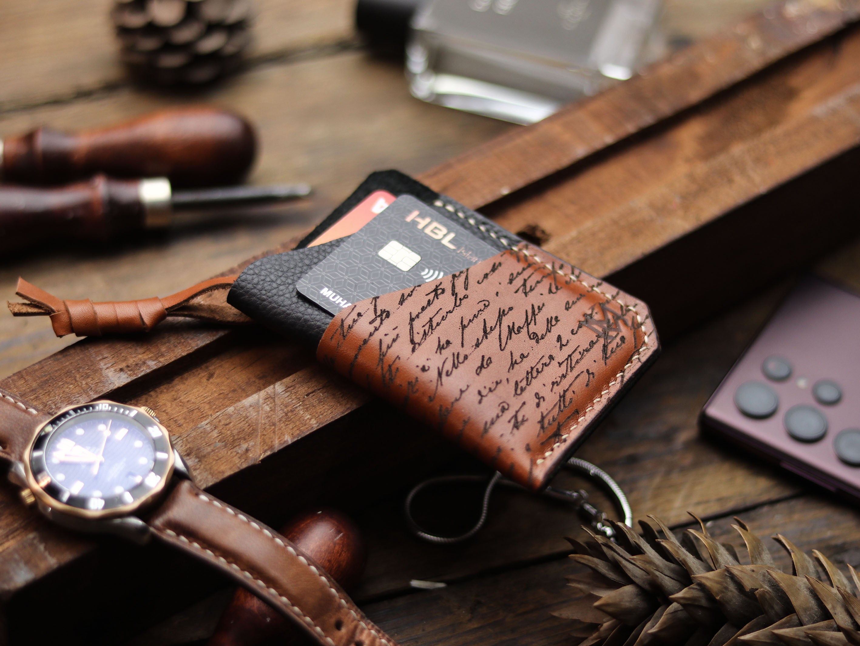 ETON - TAN BROWN LEATHER (ENGRAVED)