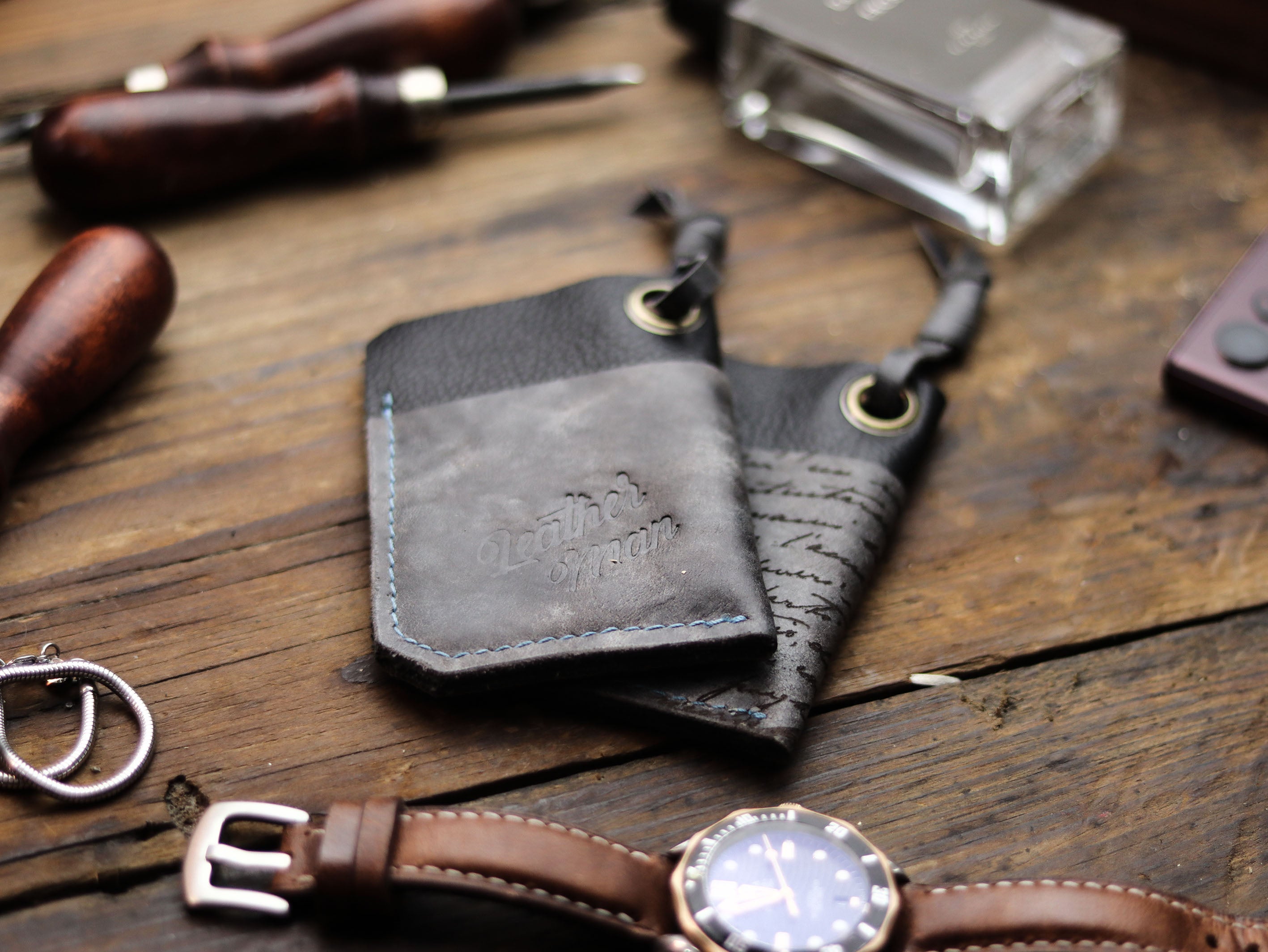 ETON - STONE BLUE LEATHER (ENGRAVED)