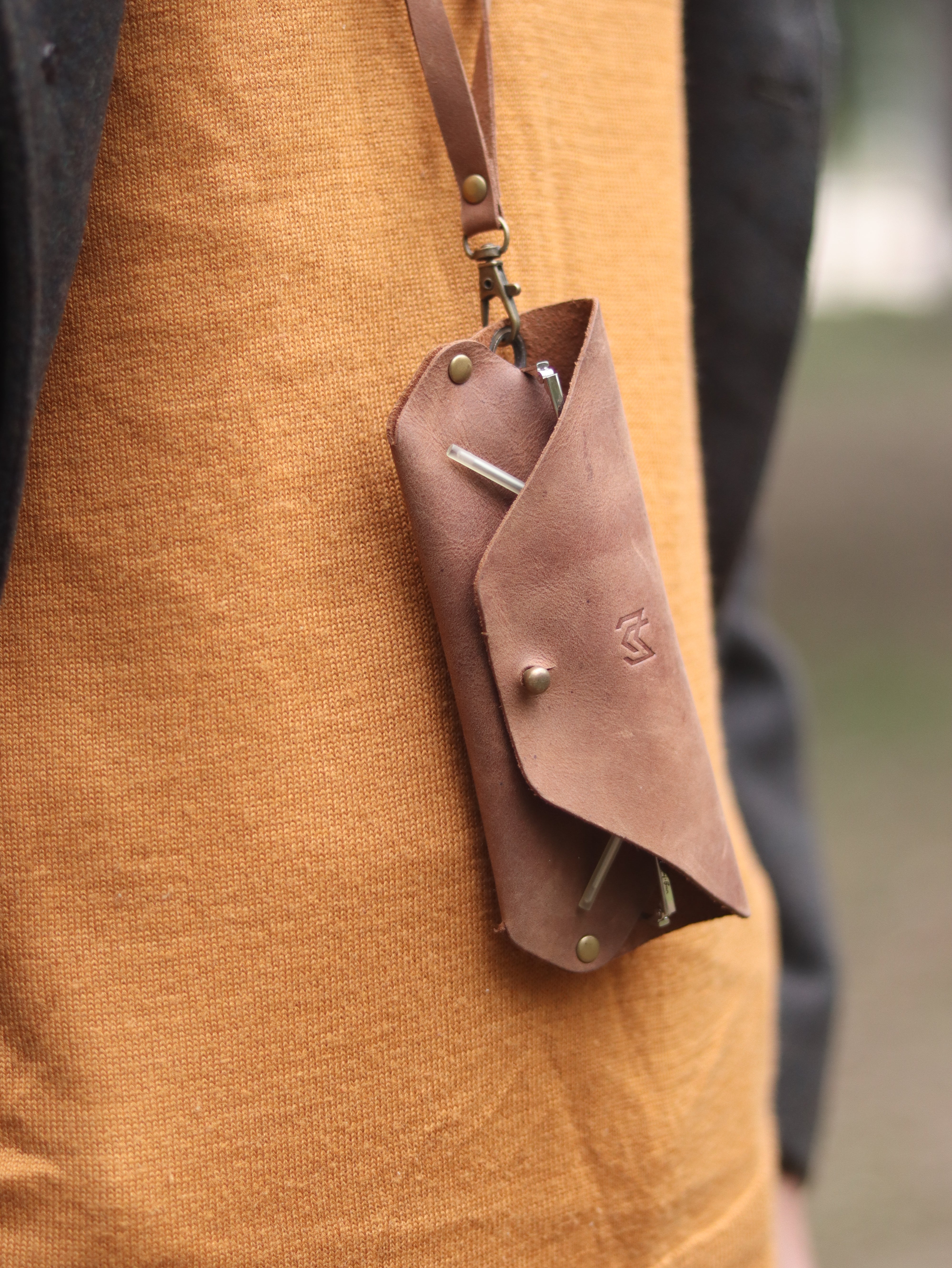 SG-1 SUNGLASSES CASE - RUSTY BROWN LEATHER