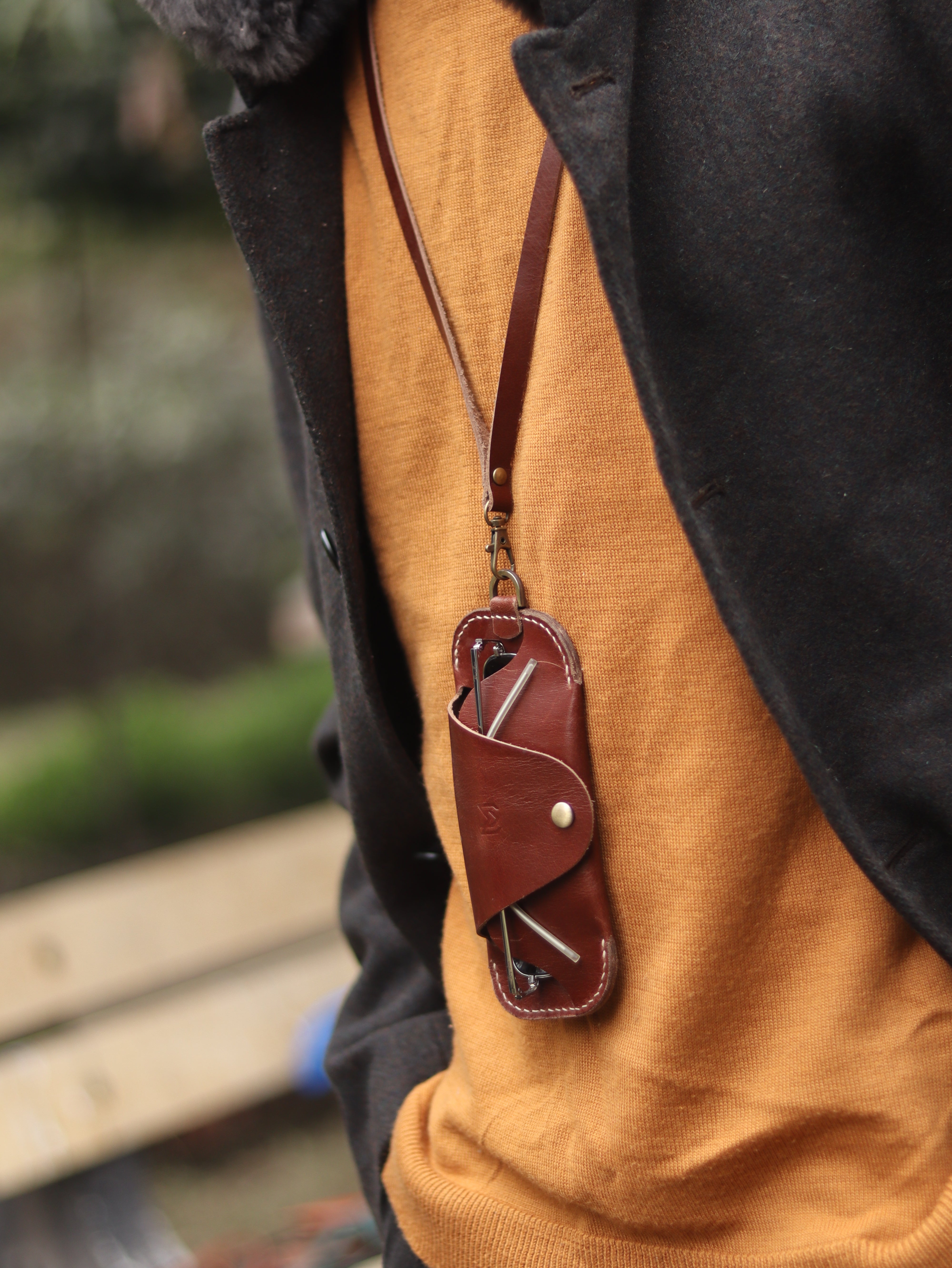 SG-2 SUNGLASSES CASE - WHISKY BROWN LEATHER