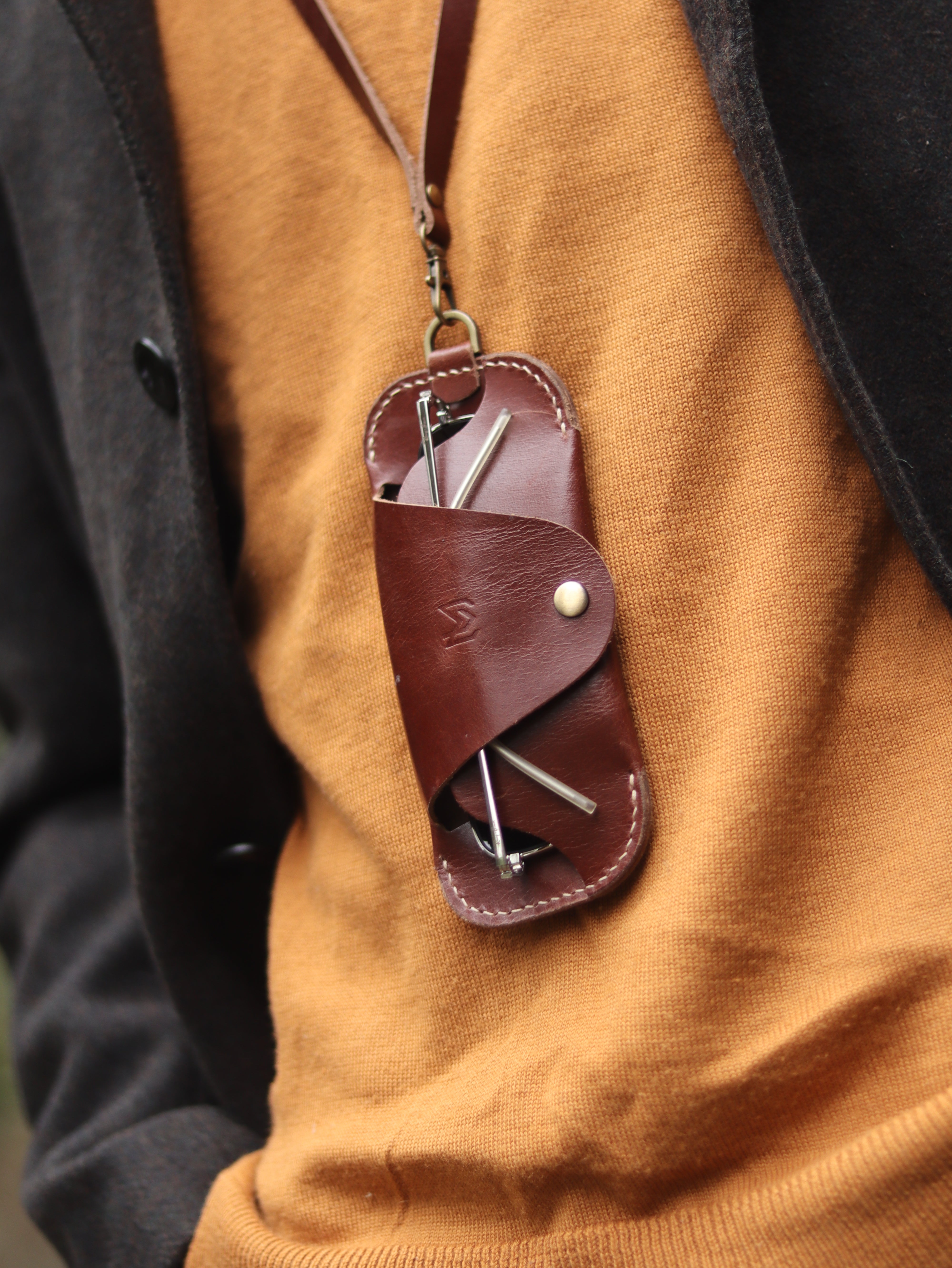 SG-2 SUNGLASSES CASE - WHISKY BROWN LEATHER