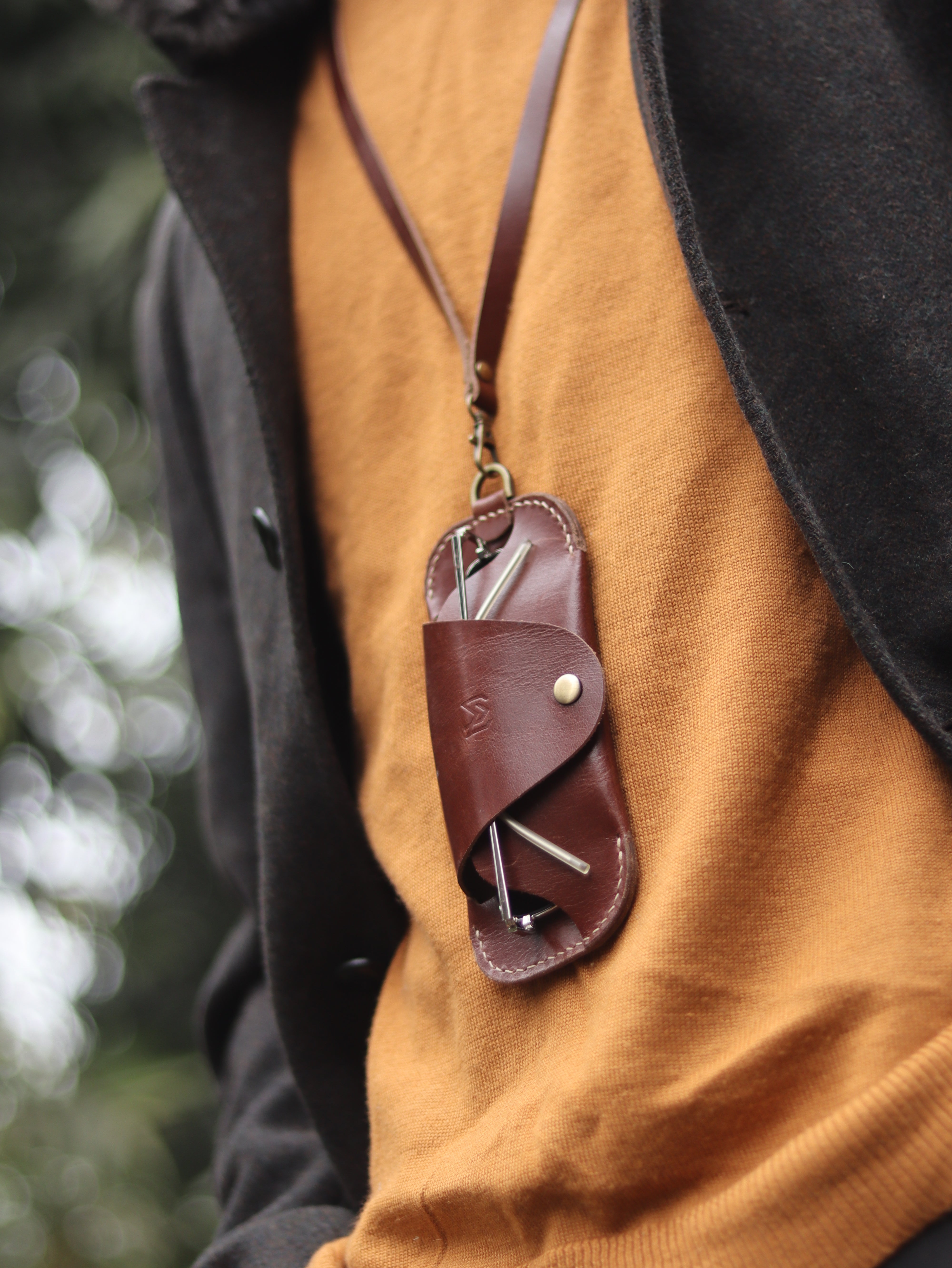 SG-2 SUNGLASSES CASE - WHISKY BROWN LEATHER