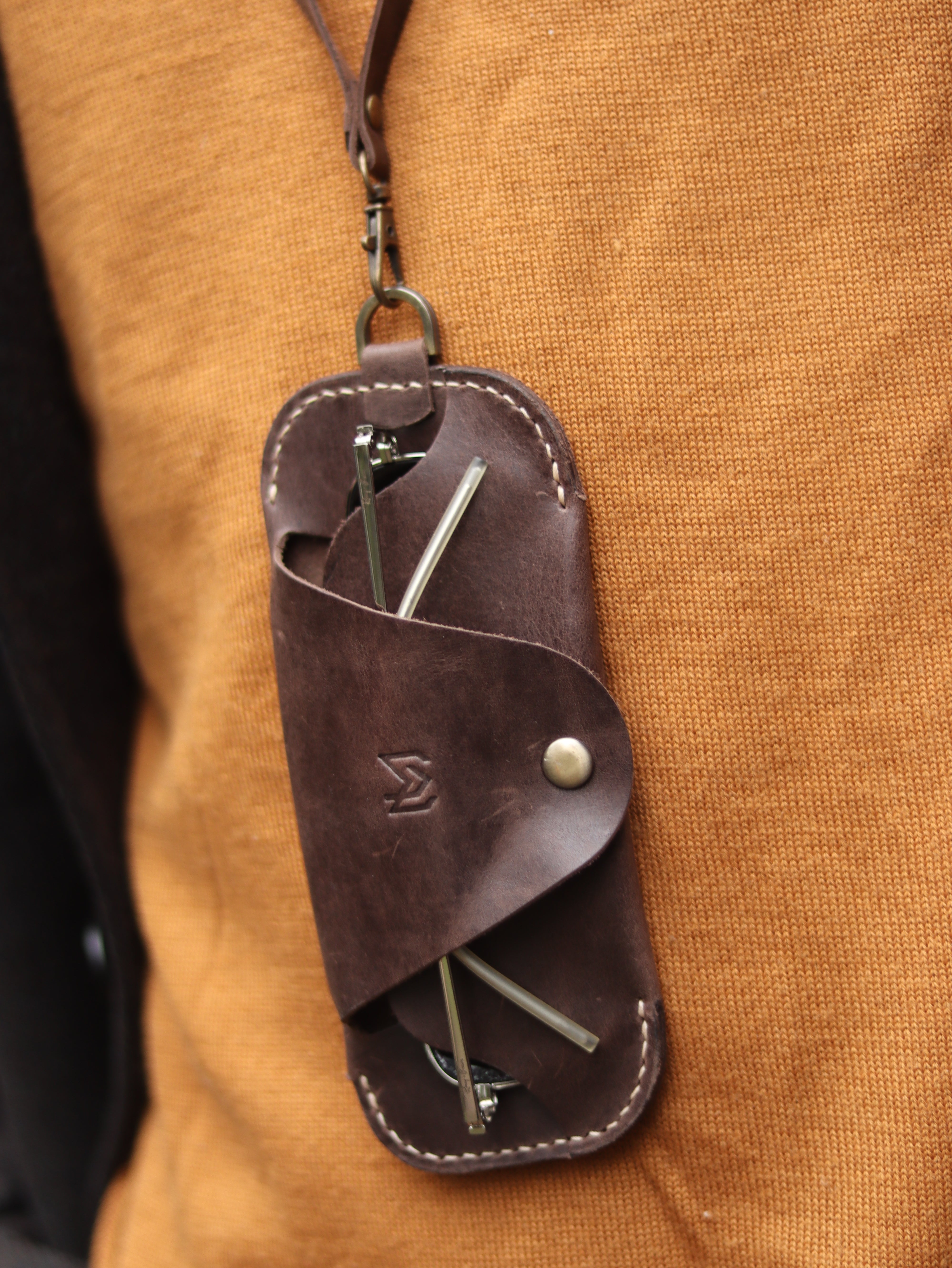 SG-2 SUNGLASSES CASE - WALNUT BROWN LEATHER