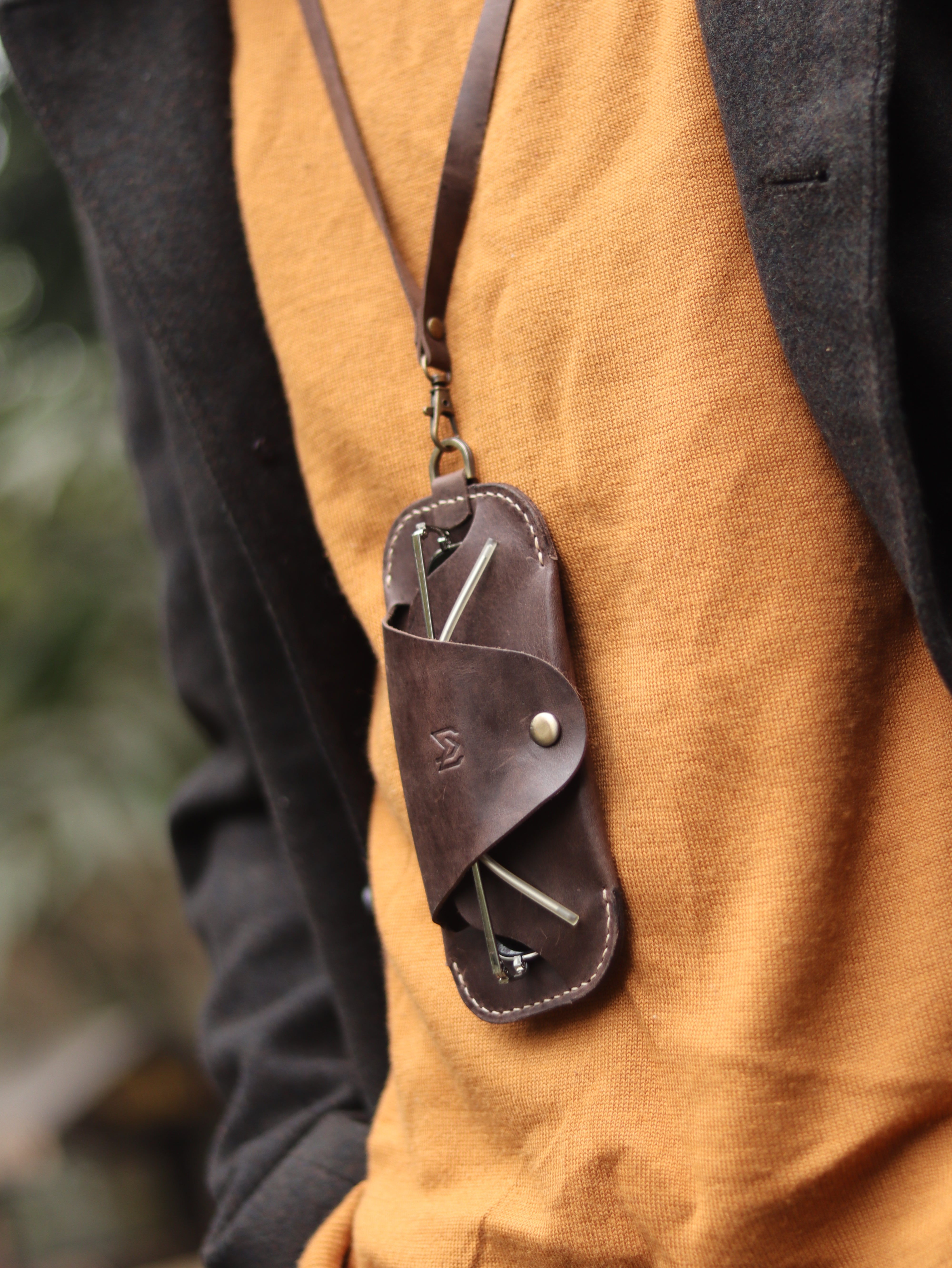 SG-2 SUNGLASSES CASE - WALNUT BROWN LEATHER