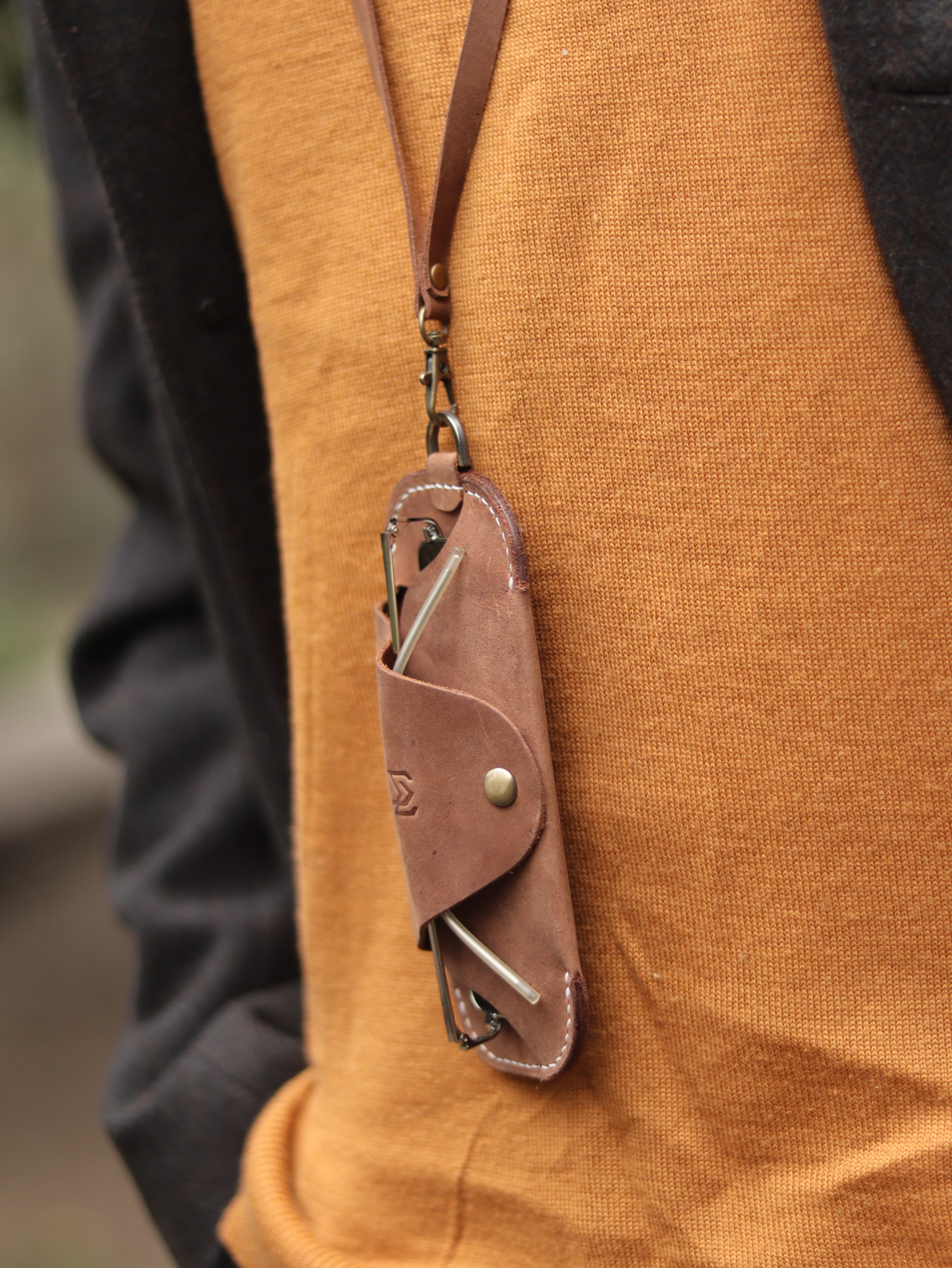SG-2 SUNGLASSES CASE - RUSTY BROWN LEATHER