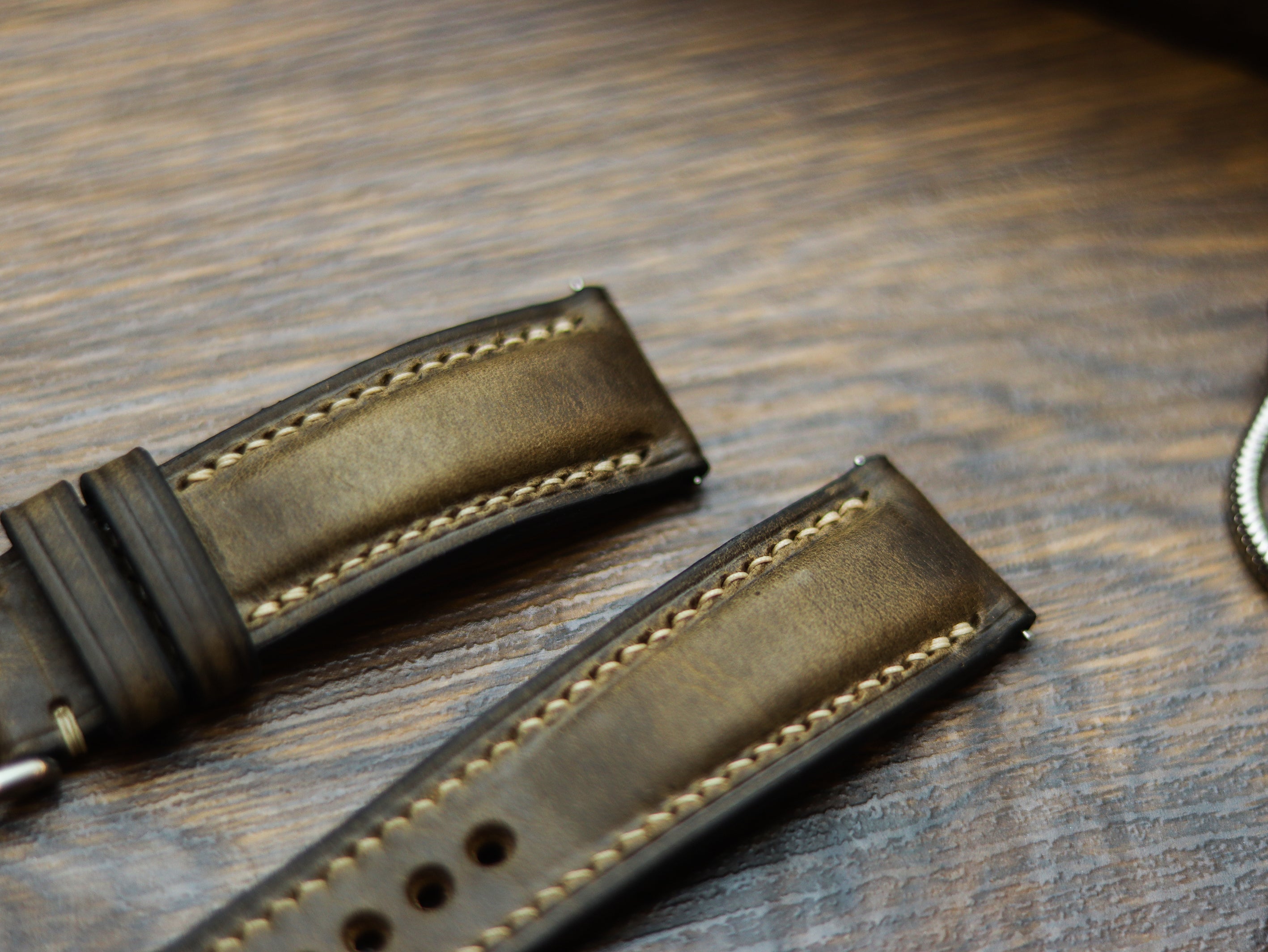 COFFEE BROWN CALF LEATHER WATCH STRAPS - PADDED