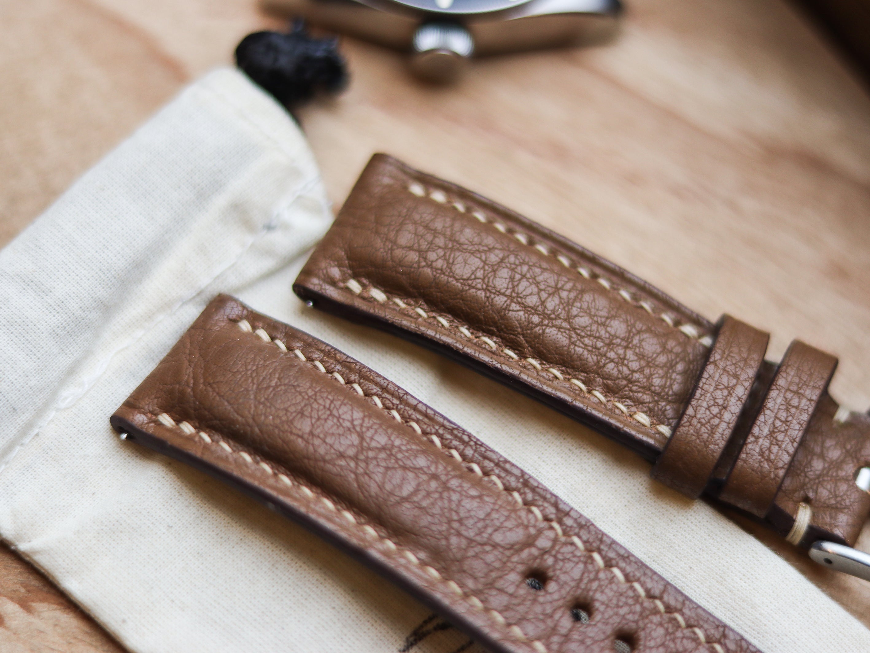 DESERT BROWN CALF LEATHER WATCH STRAPS - PADDED