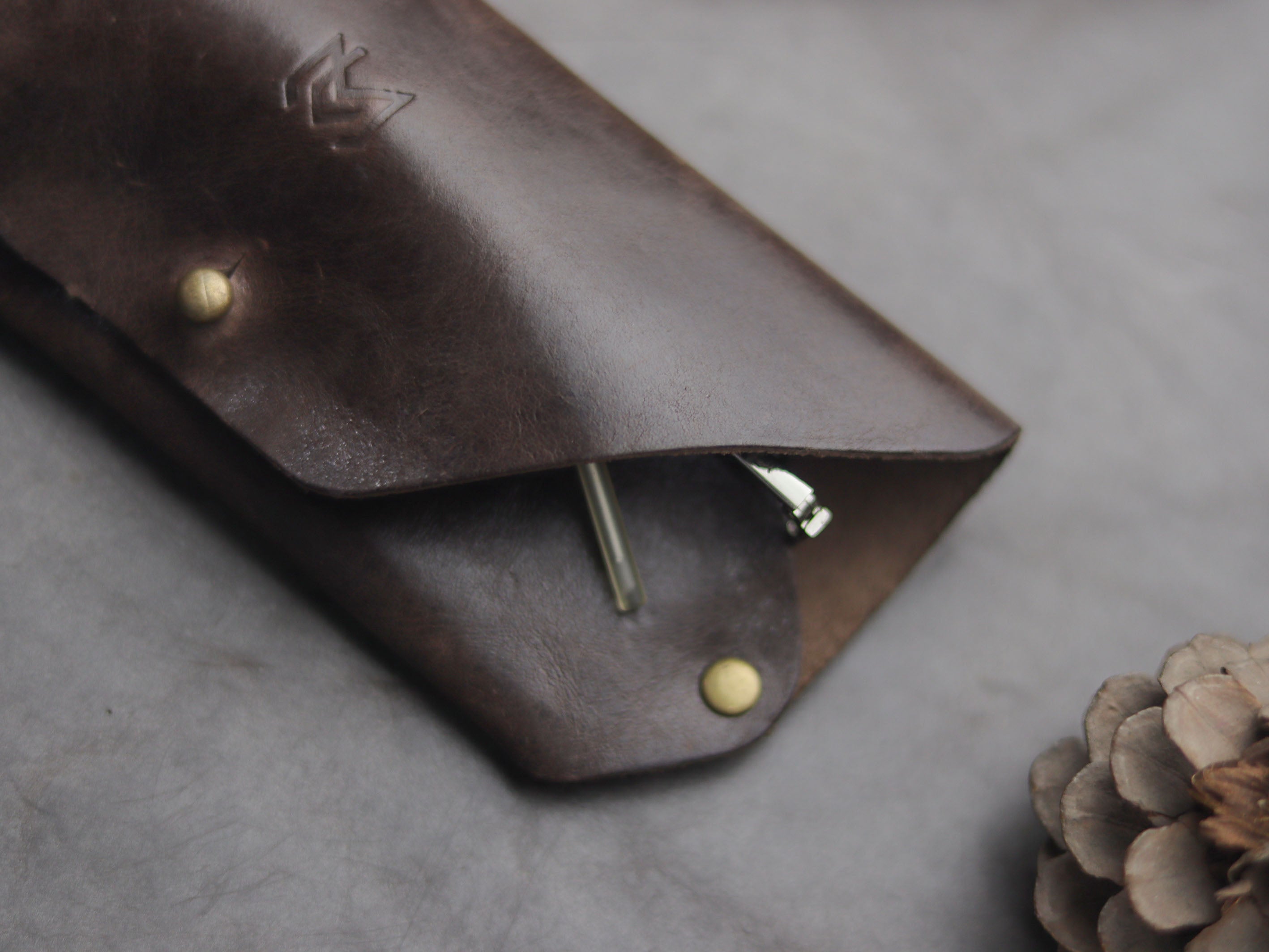 SG-1 SUNGLASSES CASE - WALNUT BROWN LEATHER