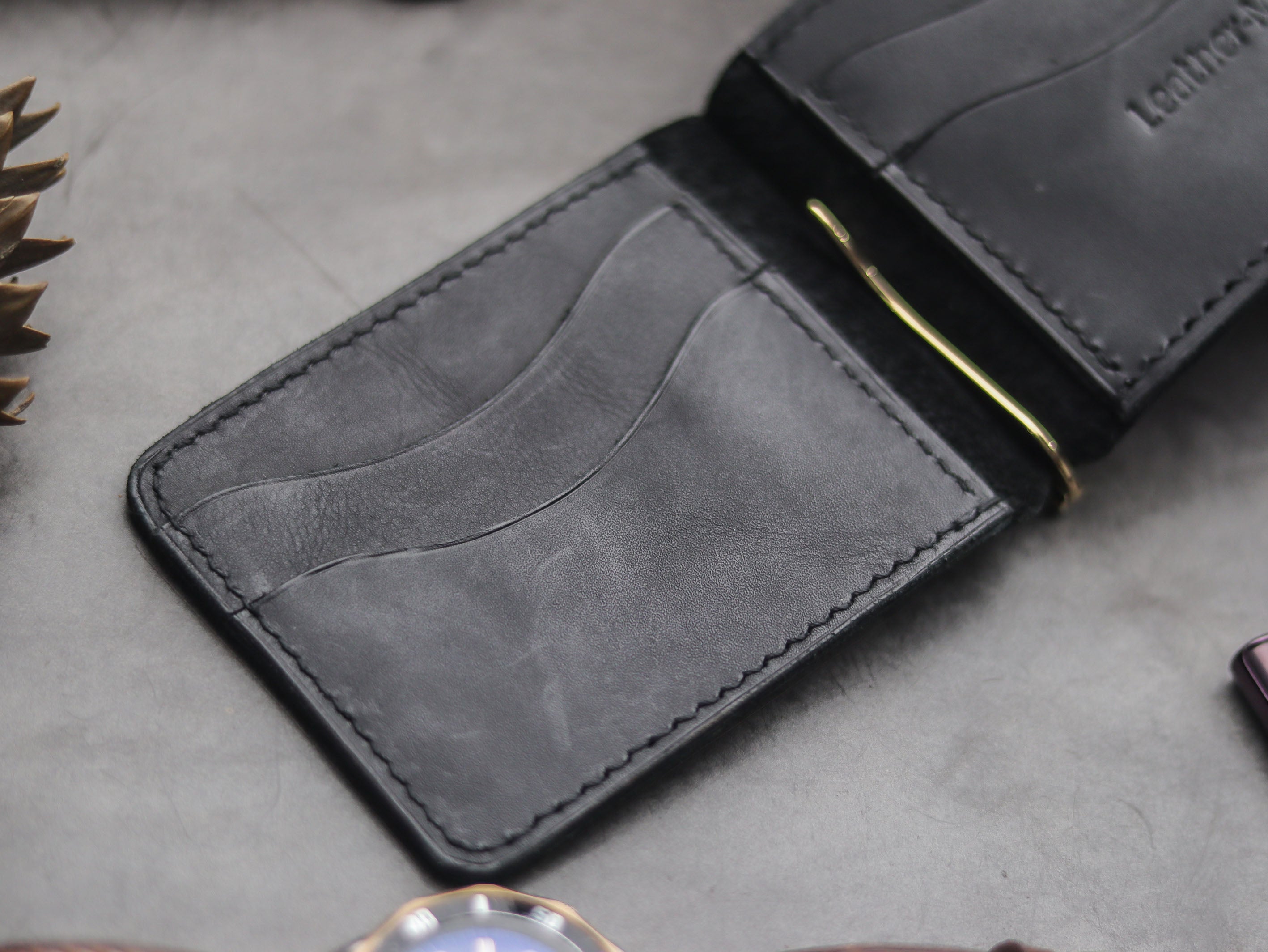 HASPER - CLIPPER WALLET PHANTOM BLACK LEATHER