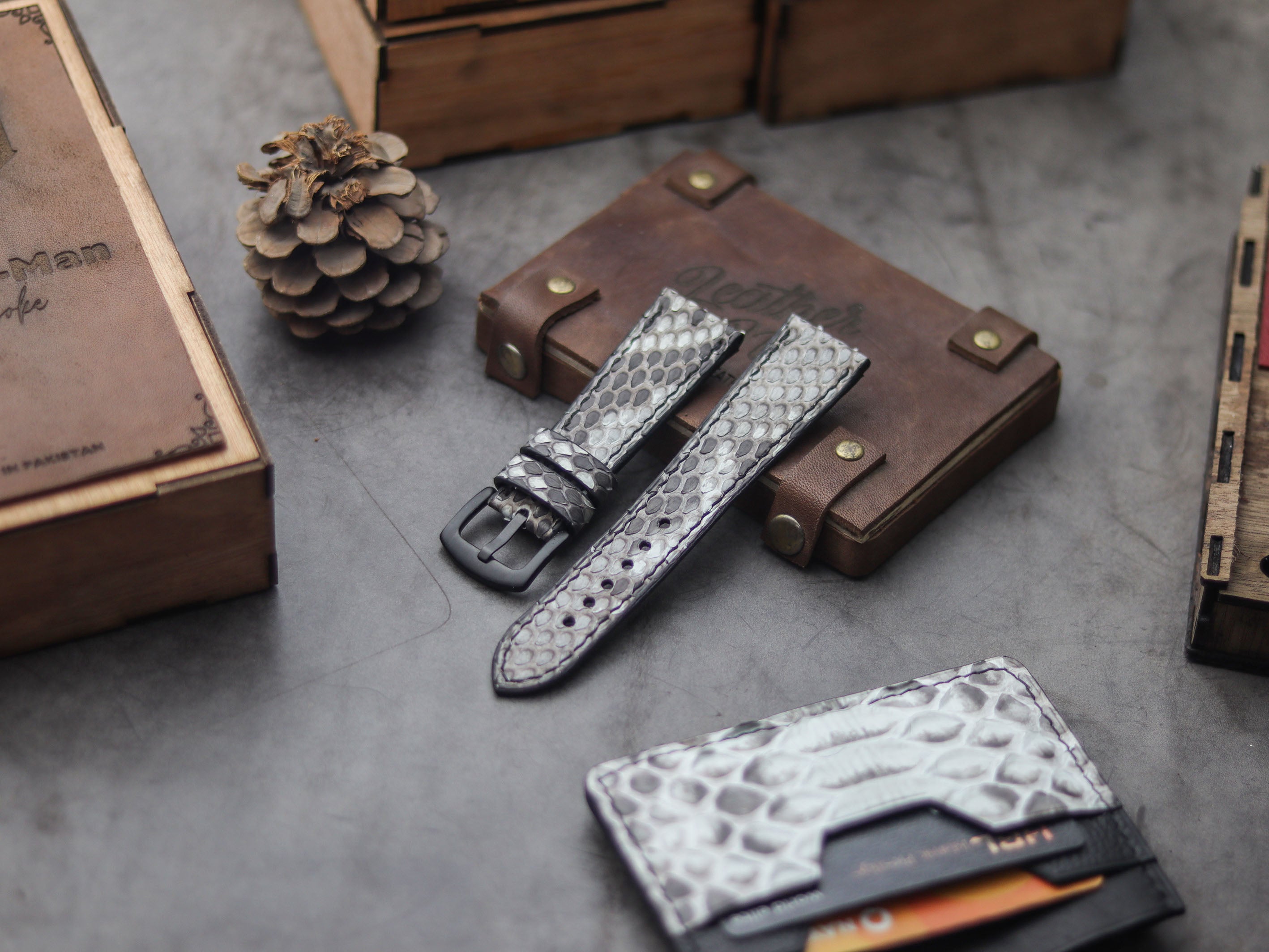 PYTHON SKIN WATCH STRAPS - NATURAL