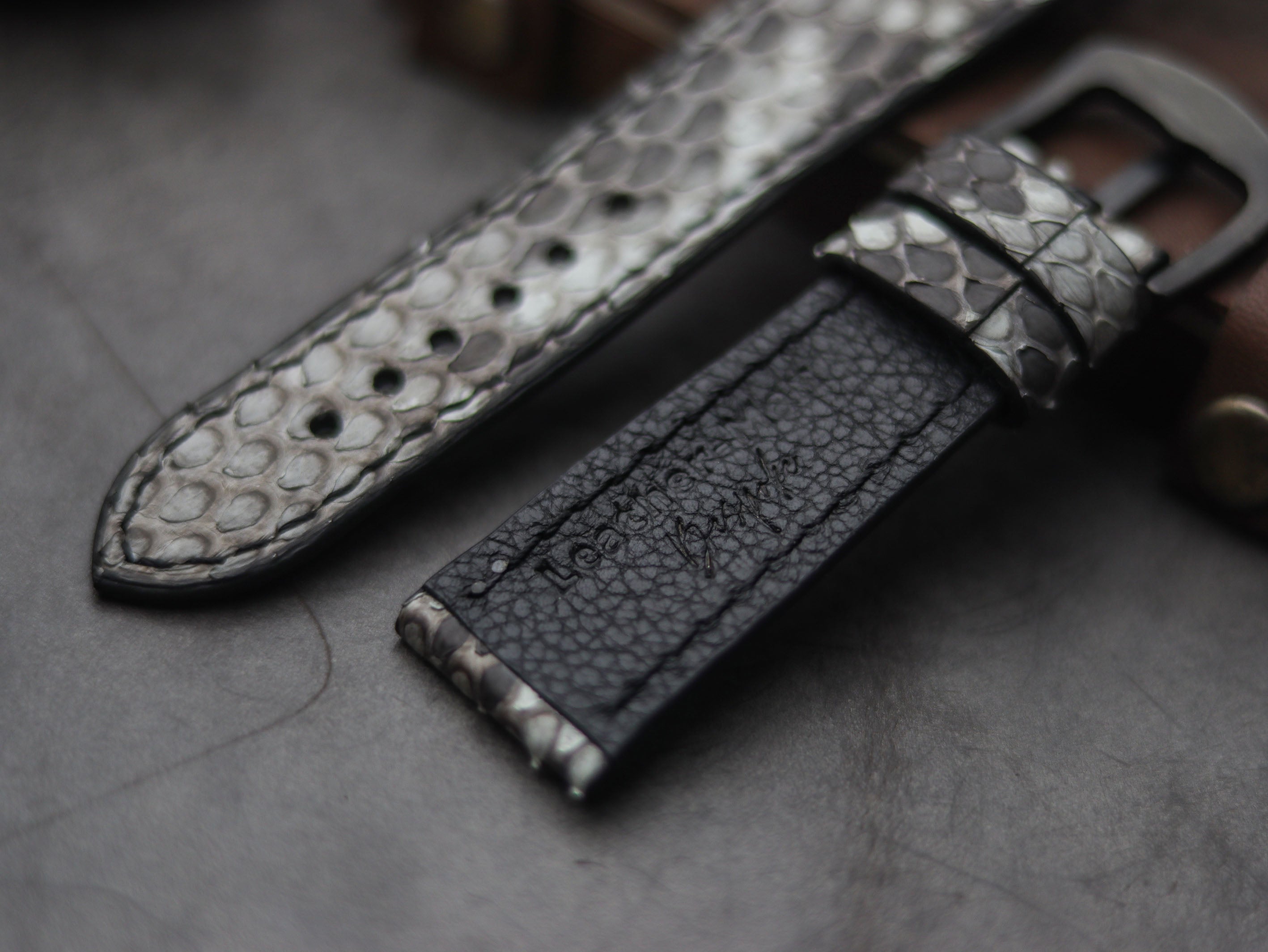 PYTHON SKIN WATCH STRAPS - NATURAL
