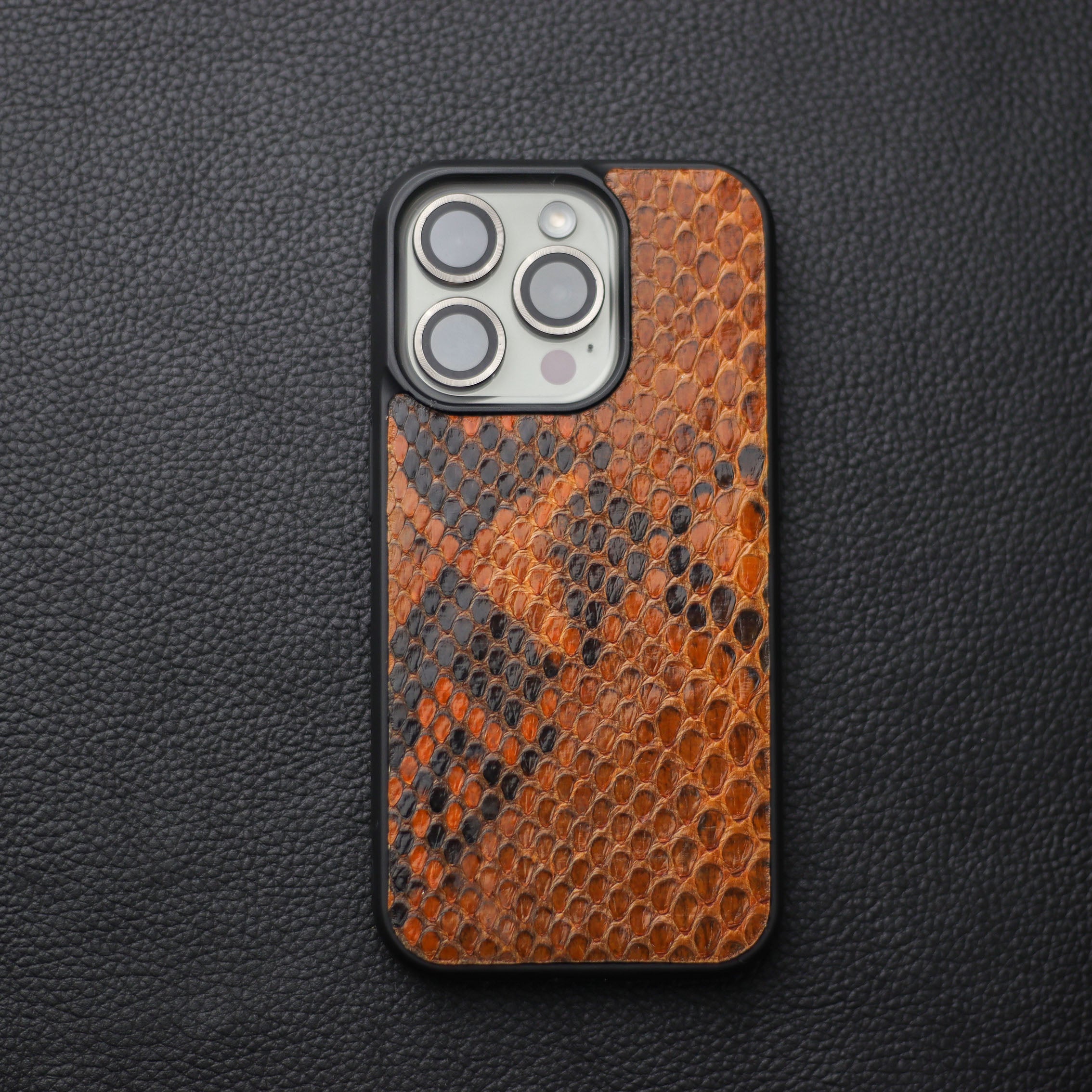 COPPER BROWN PYTHON SKIN PHONE CASE