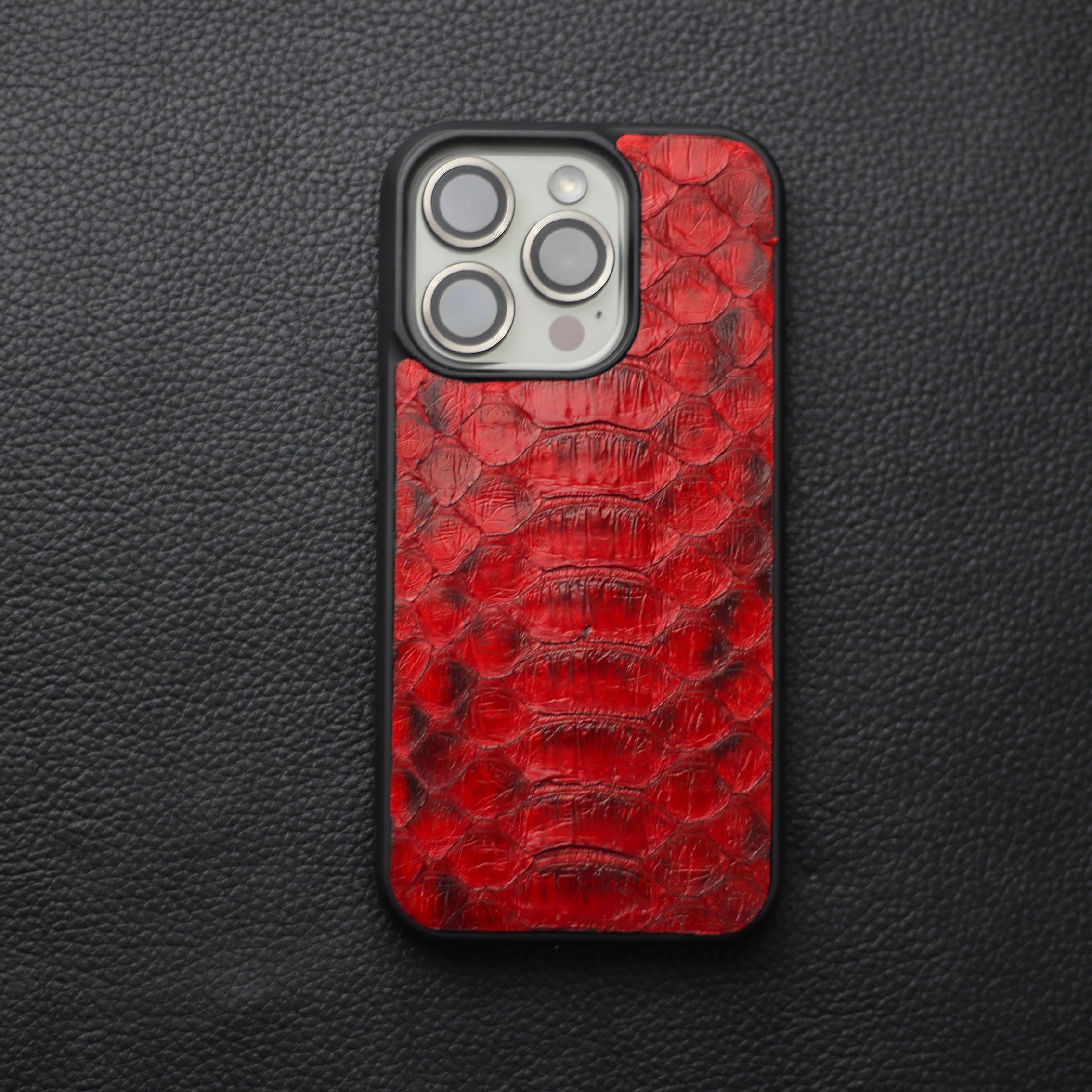 VENETIAN RED PYTHON SKIN PHONE CASE (CENTER SCALES)