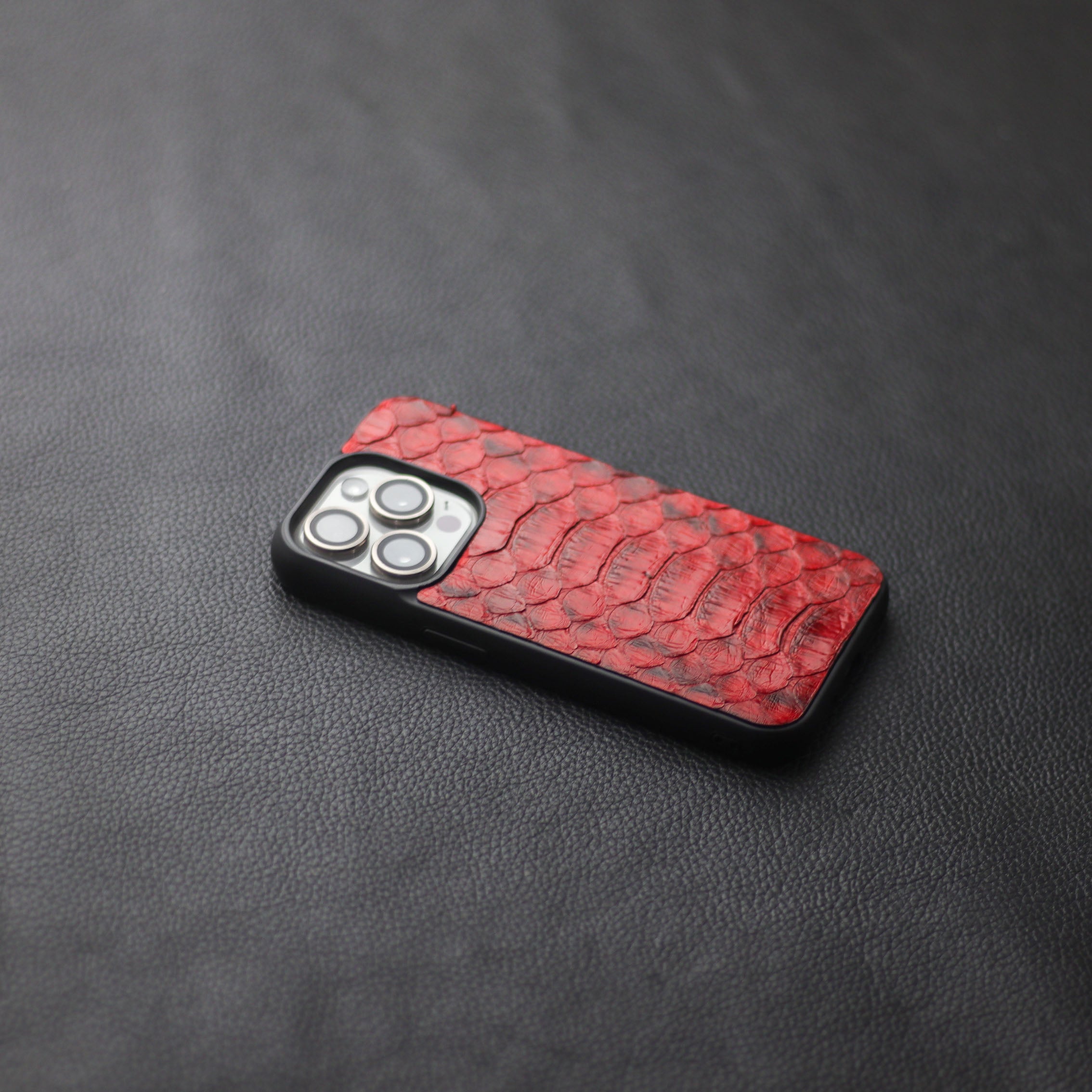 VENETIAN RED PYTHON SKIN PHONE CASE (CENTER SCALES)