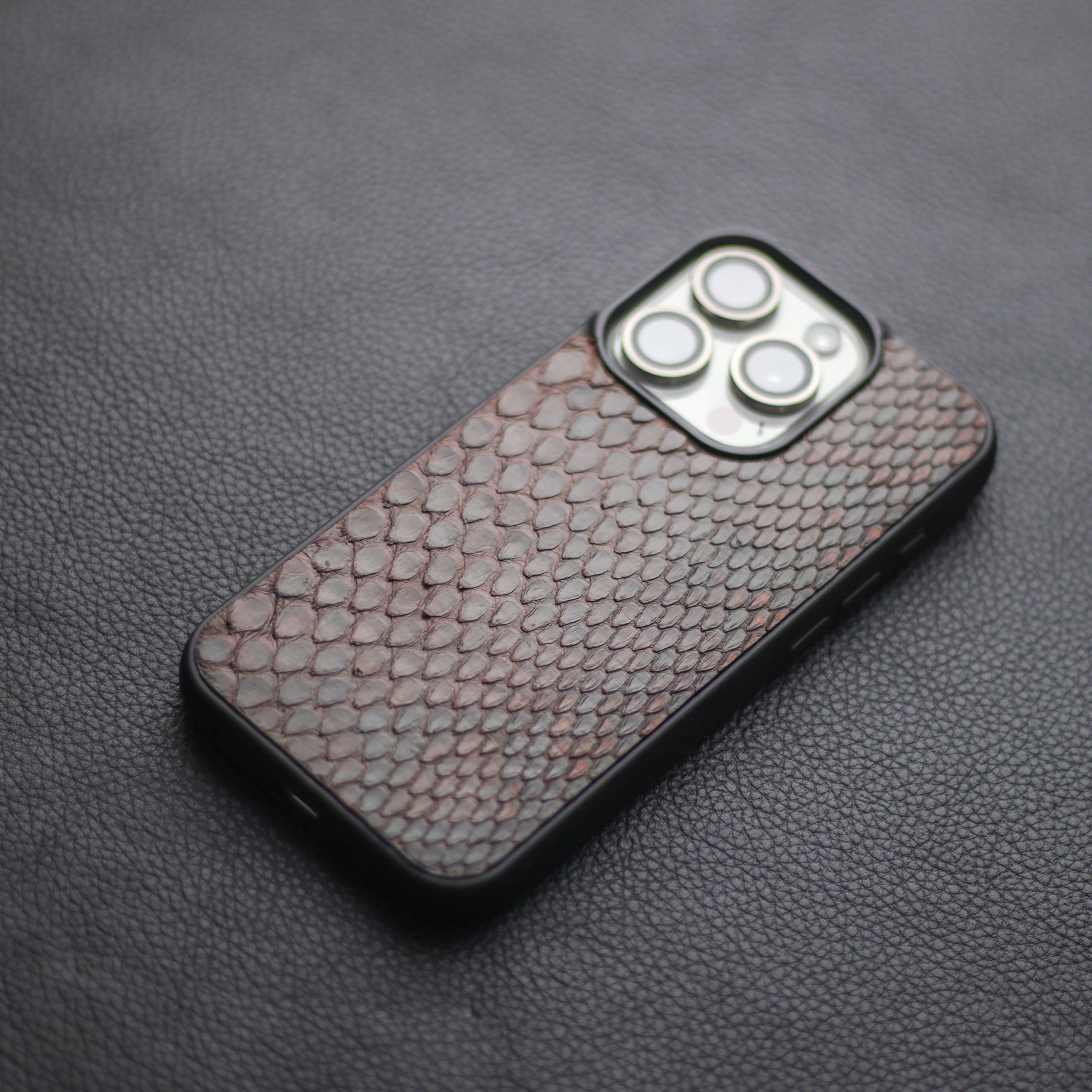 PECAN BROWN PYTHON SKIN PHONE CASE