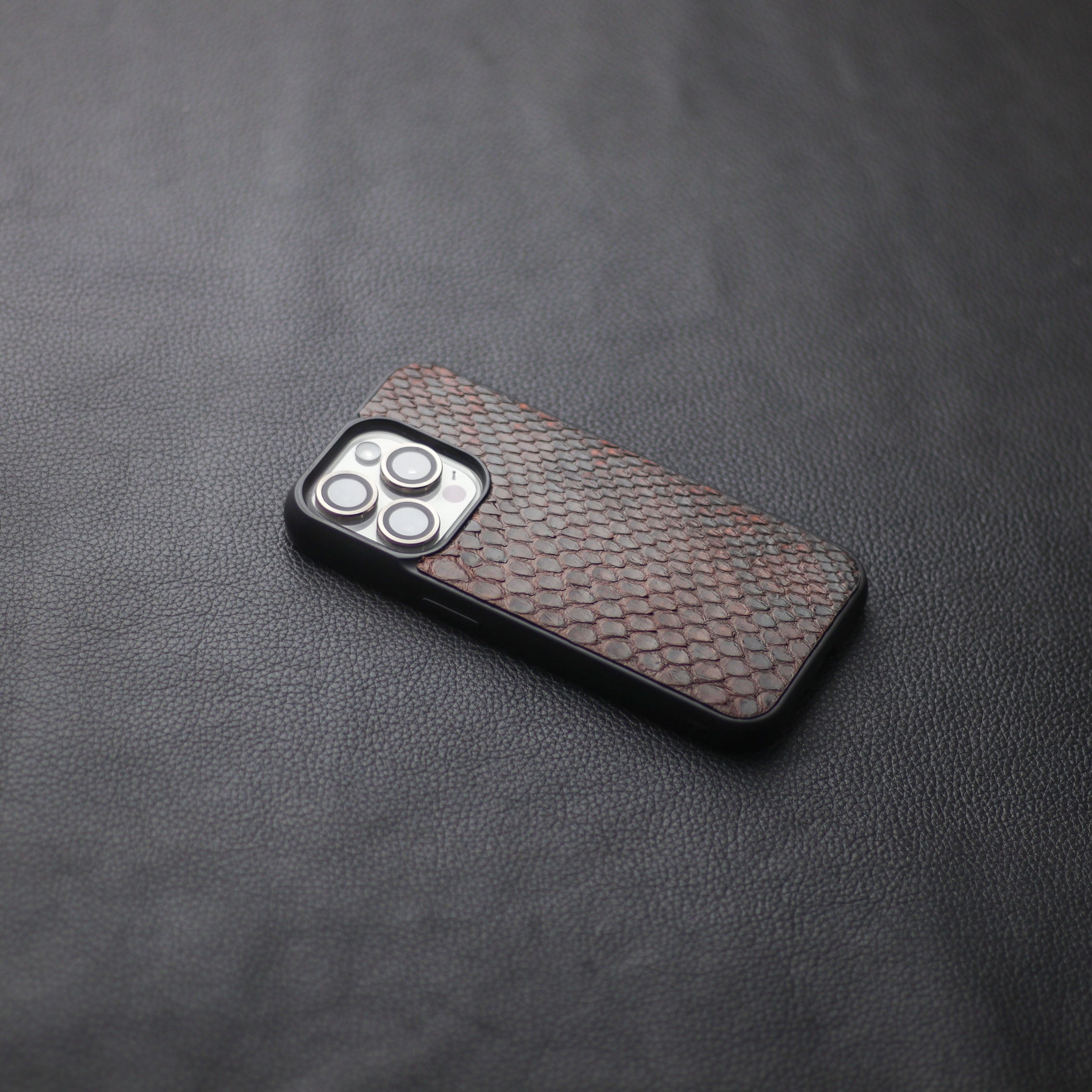 PECAN BROWN PYTHON SKIN PHONE CASE