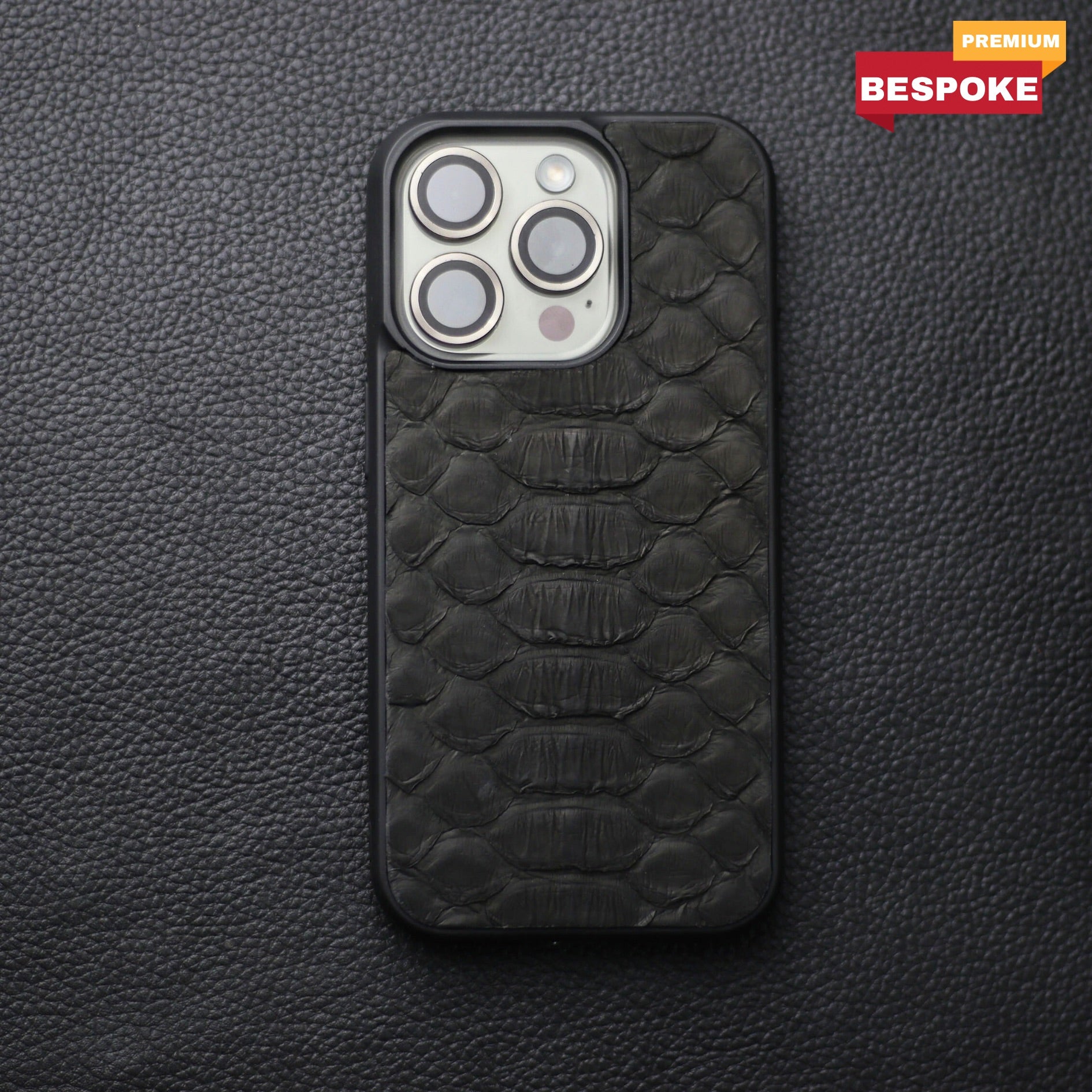 BLACK PYTHON SKIN PHONE CASE (CENTER SCALES)