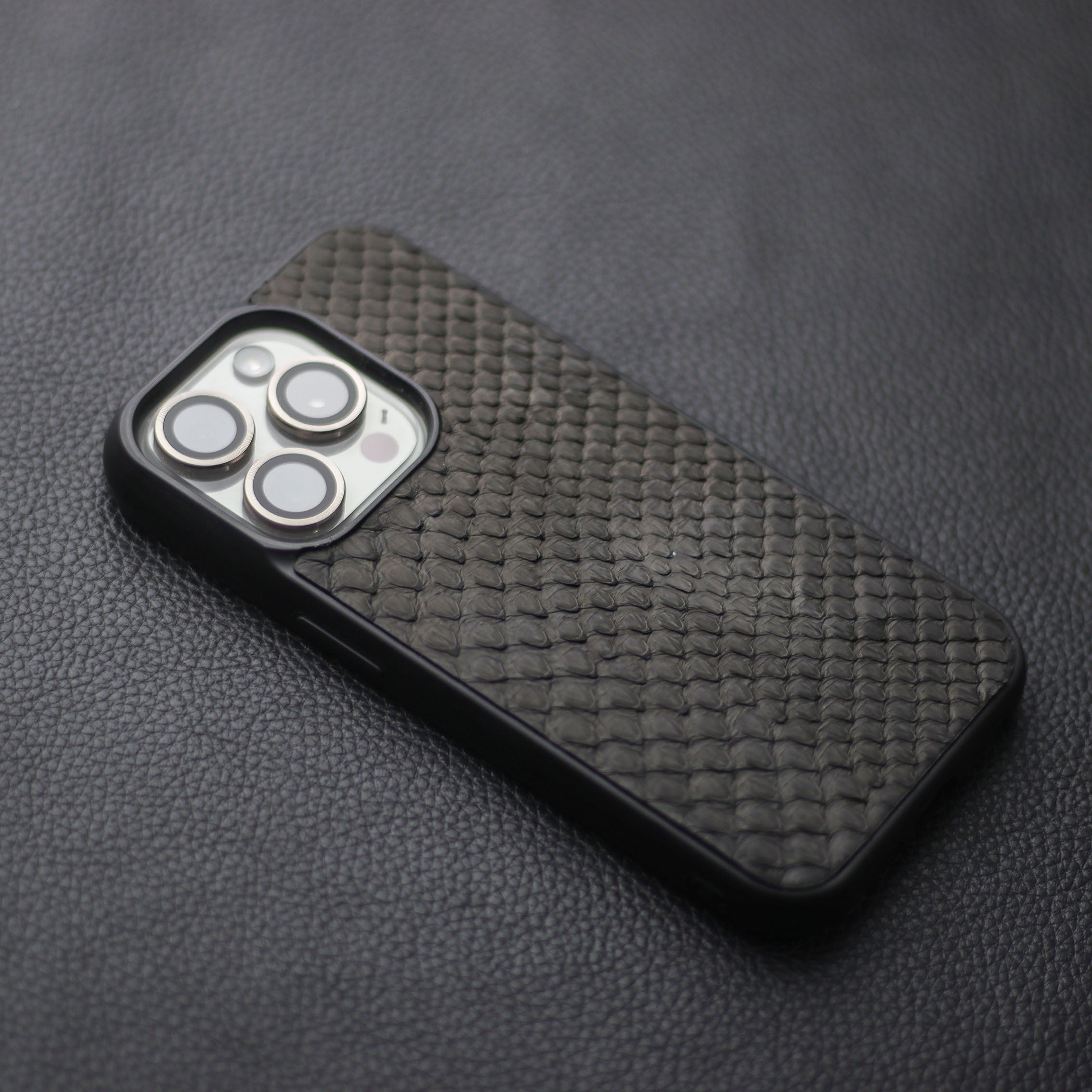 BLACK PYTHON SKIN PHONE CASE