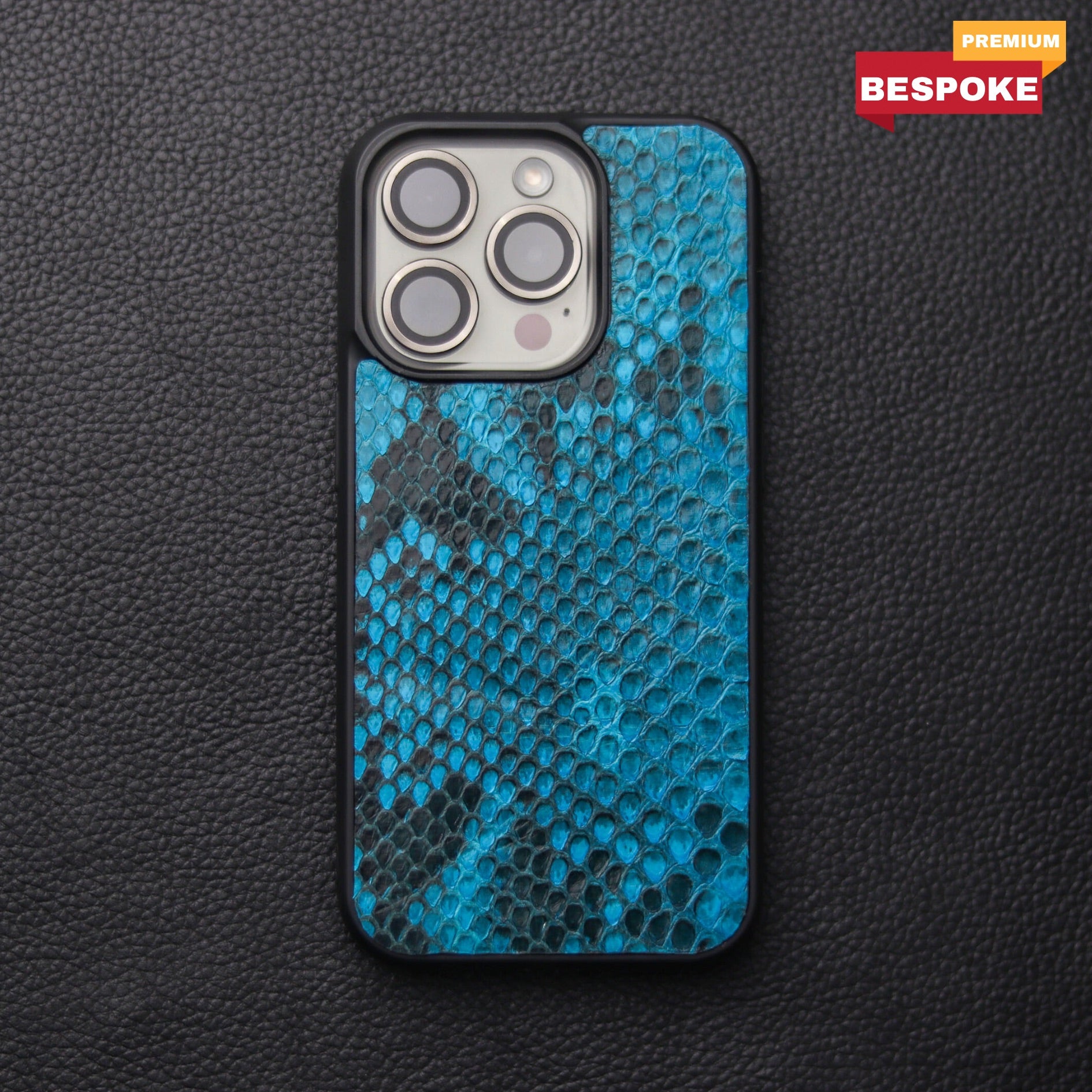 CERULEAN BUE PYTHON SKIN PHONE CASE