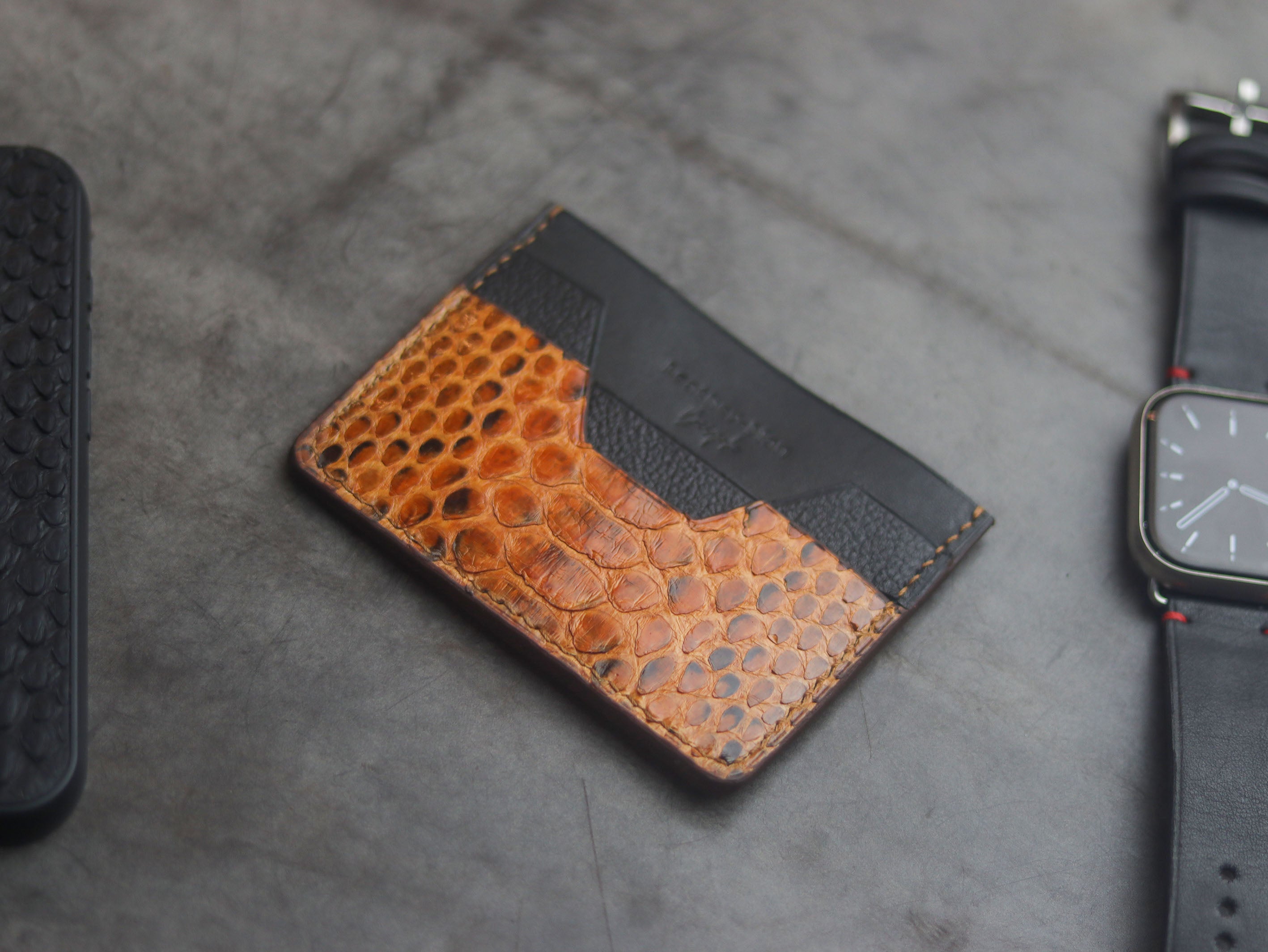 AUGUSTUS - MINIMAL WALLET COPPER BROWN PYTHON SKIN