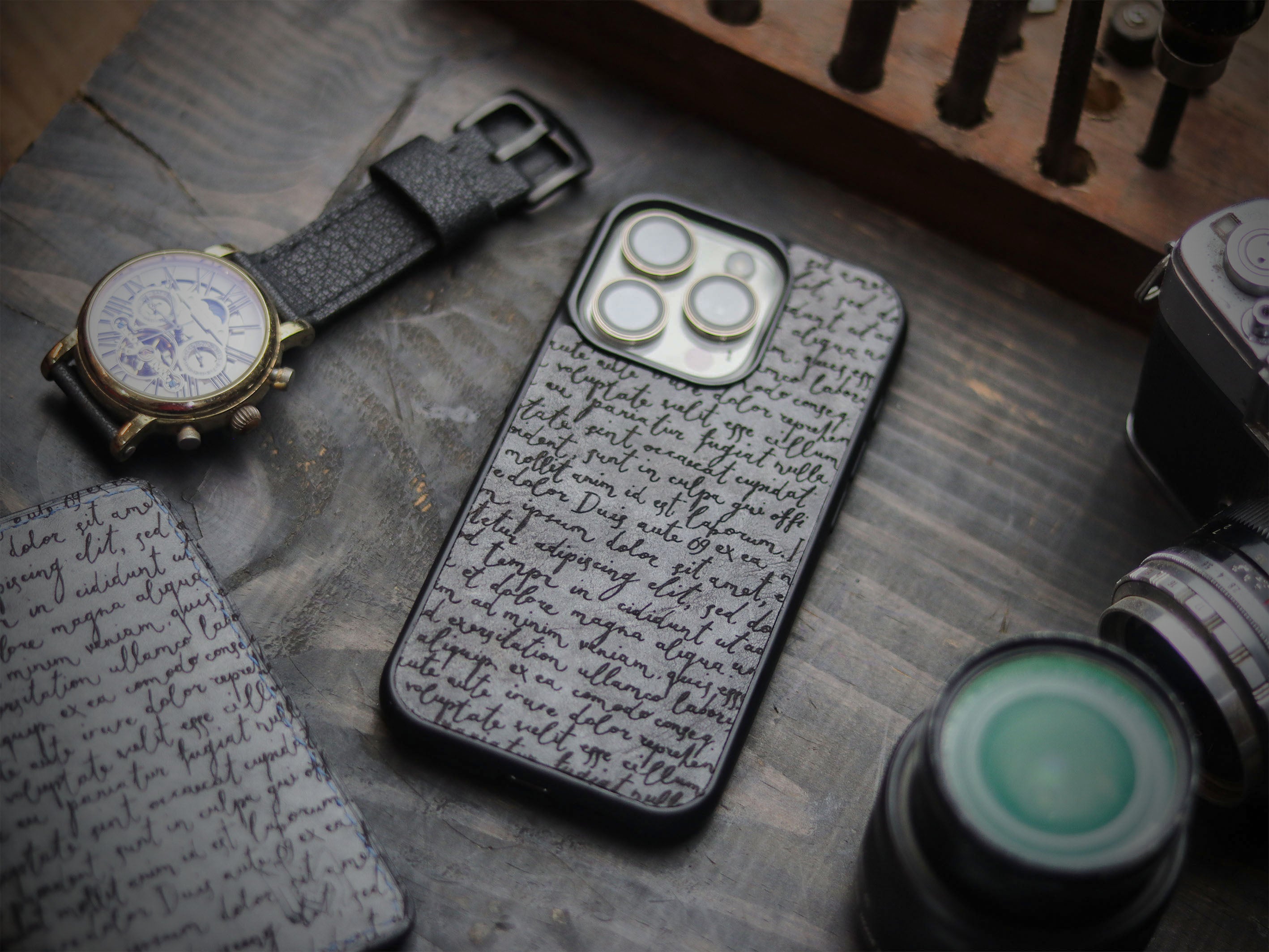 E3 ENGRAVED PHONE CASE - STONE BLUE