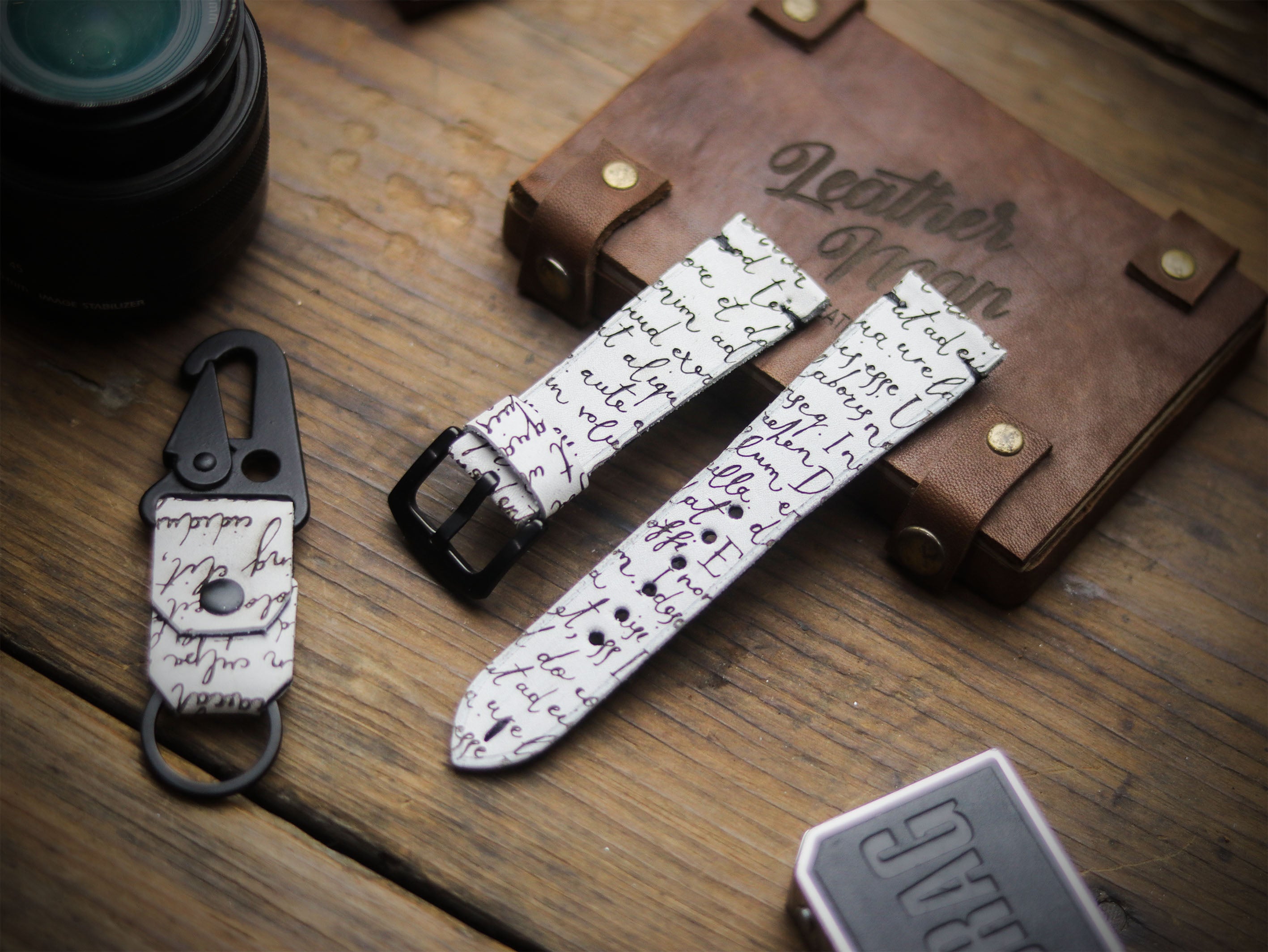 E3 ENGRAVED HAND-CRAFTED QUICK PINS STRAPS - SNOW WHITE