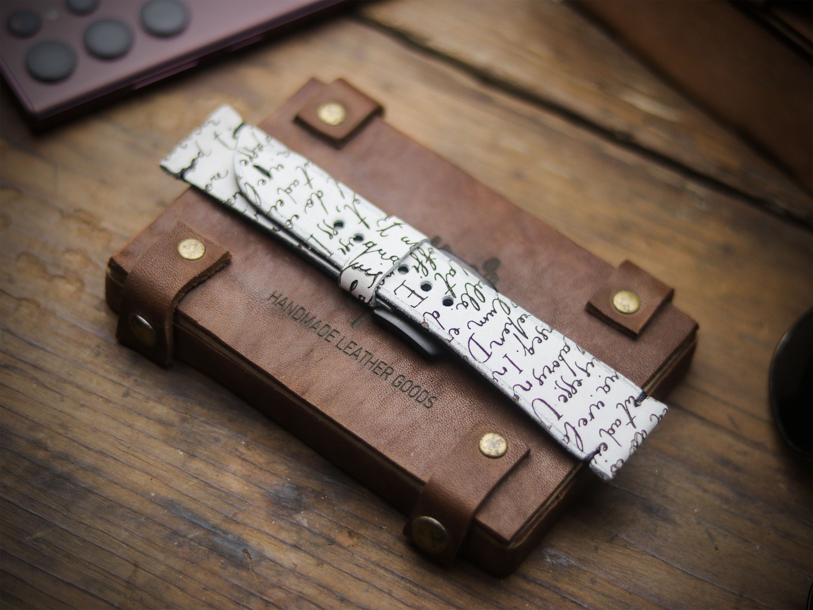 E3 ENGRAVED HAND-CRAFTED QUICK PINS STRAPS - SNOW WHITE