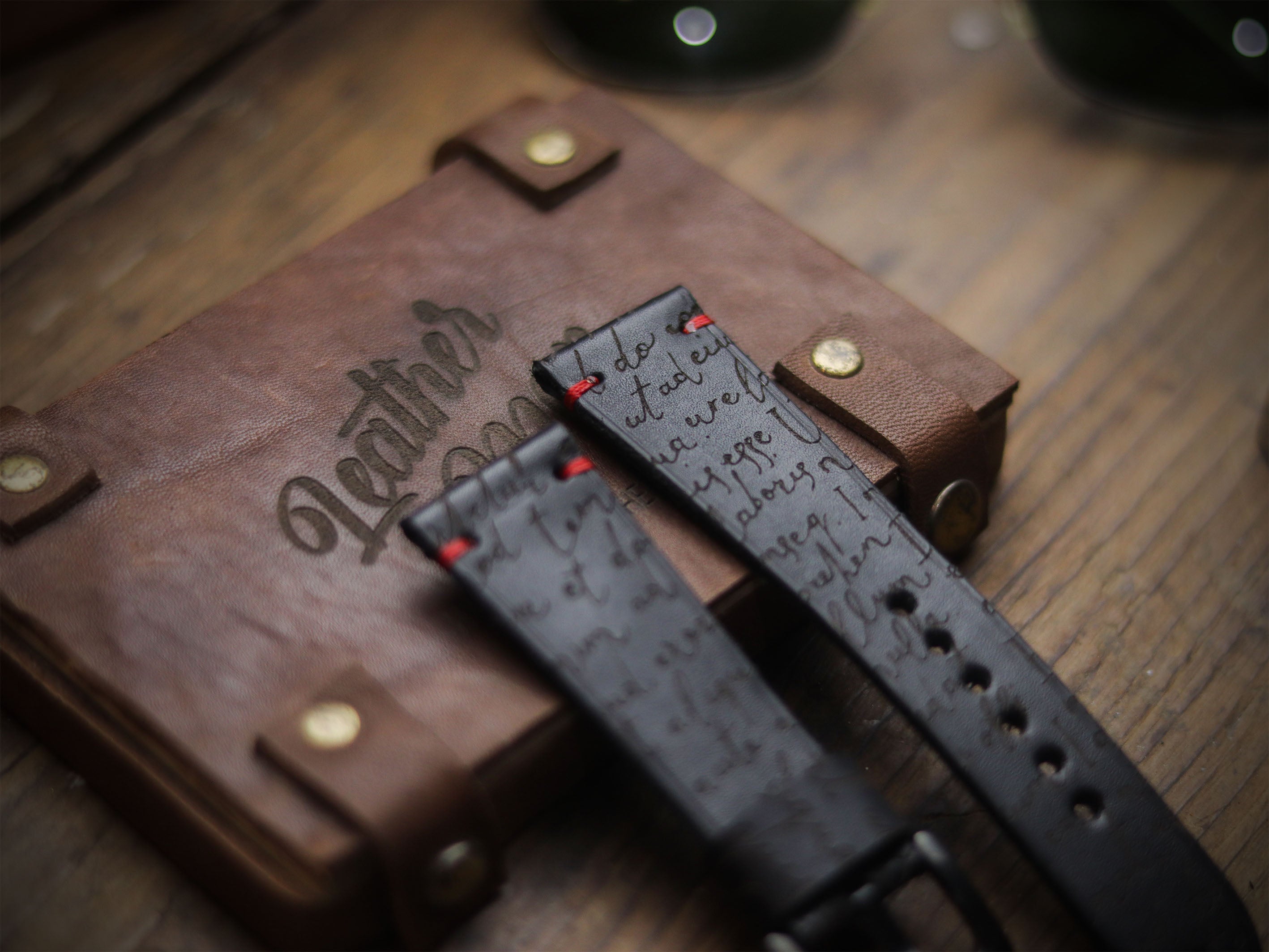 E3 ENGRAVED HAND-CRAFTED QUICK PINS STRAPS - PHANTOM BLACK