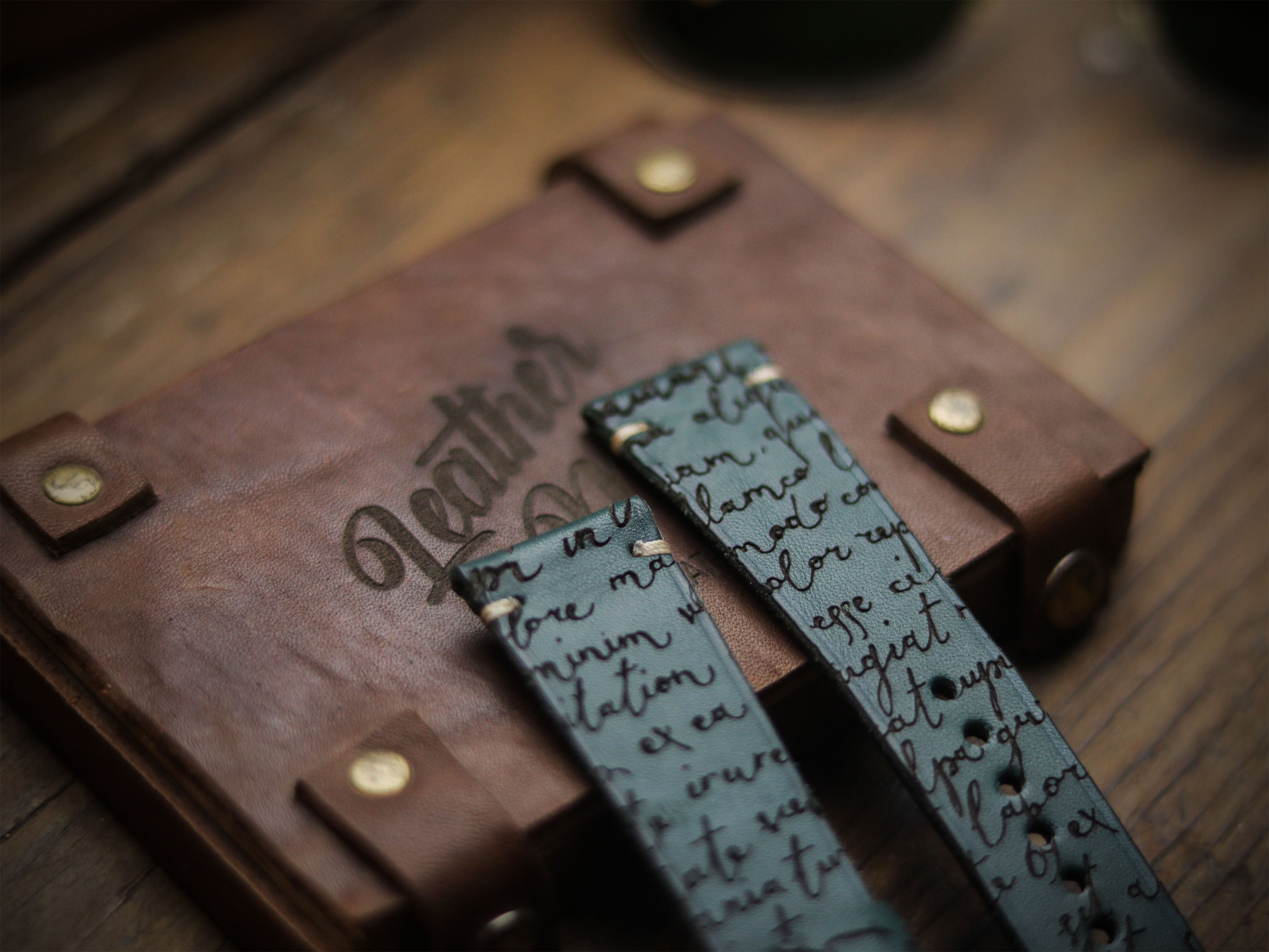 E3 ENGRAVED HAND-CRAFTED QUICK PINS STRAPS - SACRAMENTO GREEN