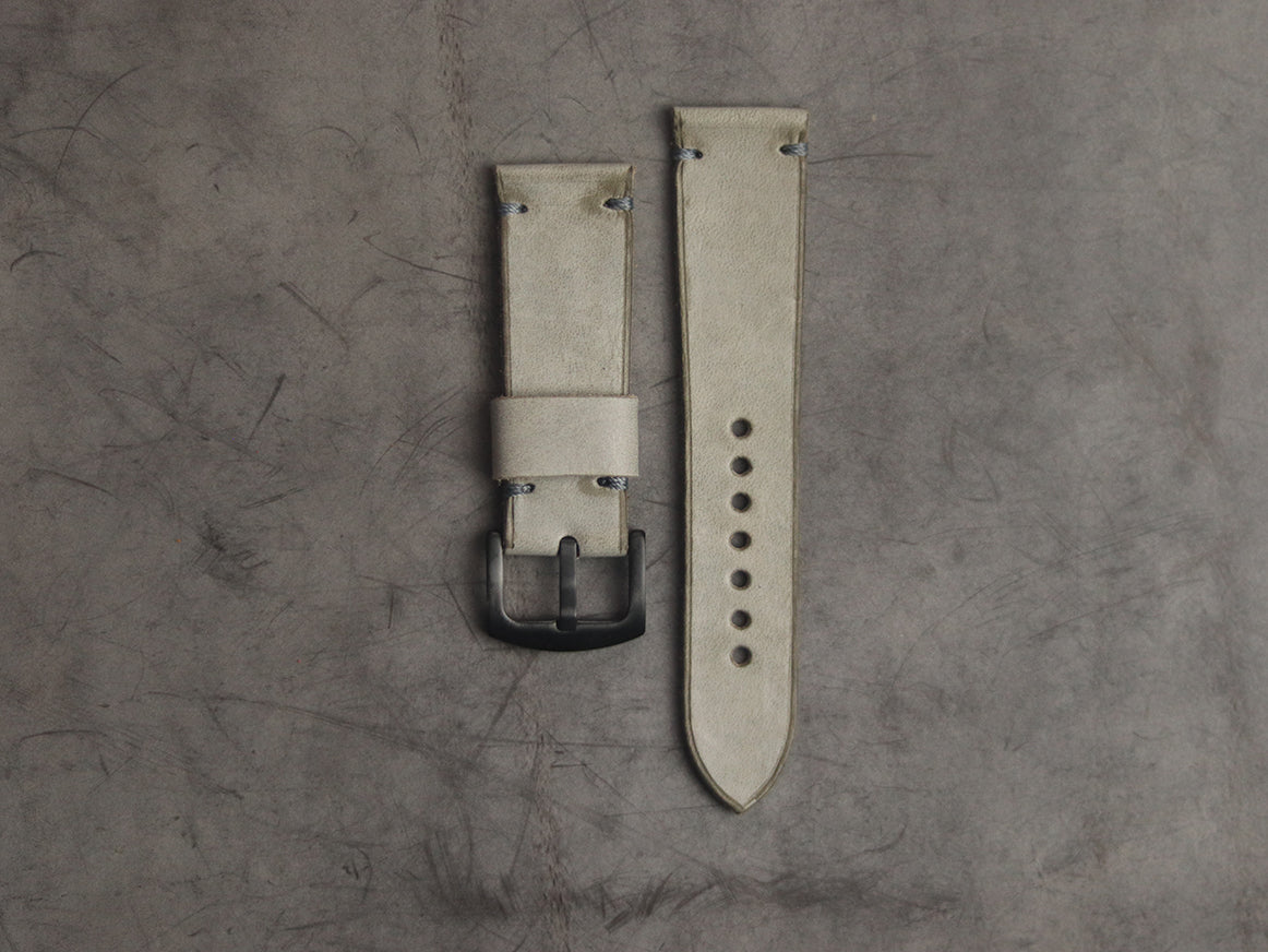 MISTY GREY MINIMAL STITCHED HAND-CRAFTED LEATHER WATCH STRAPS