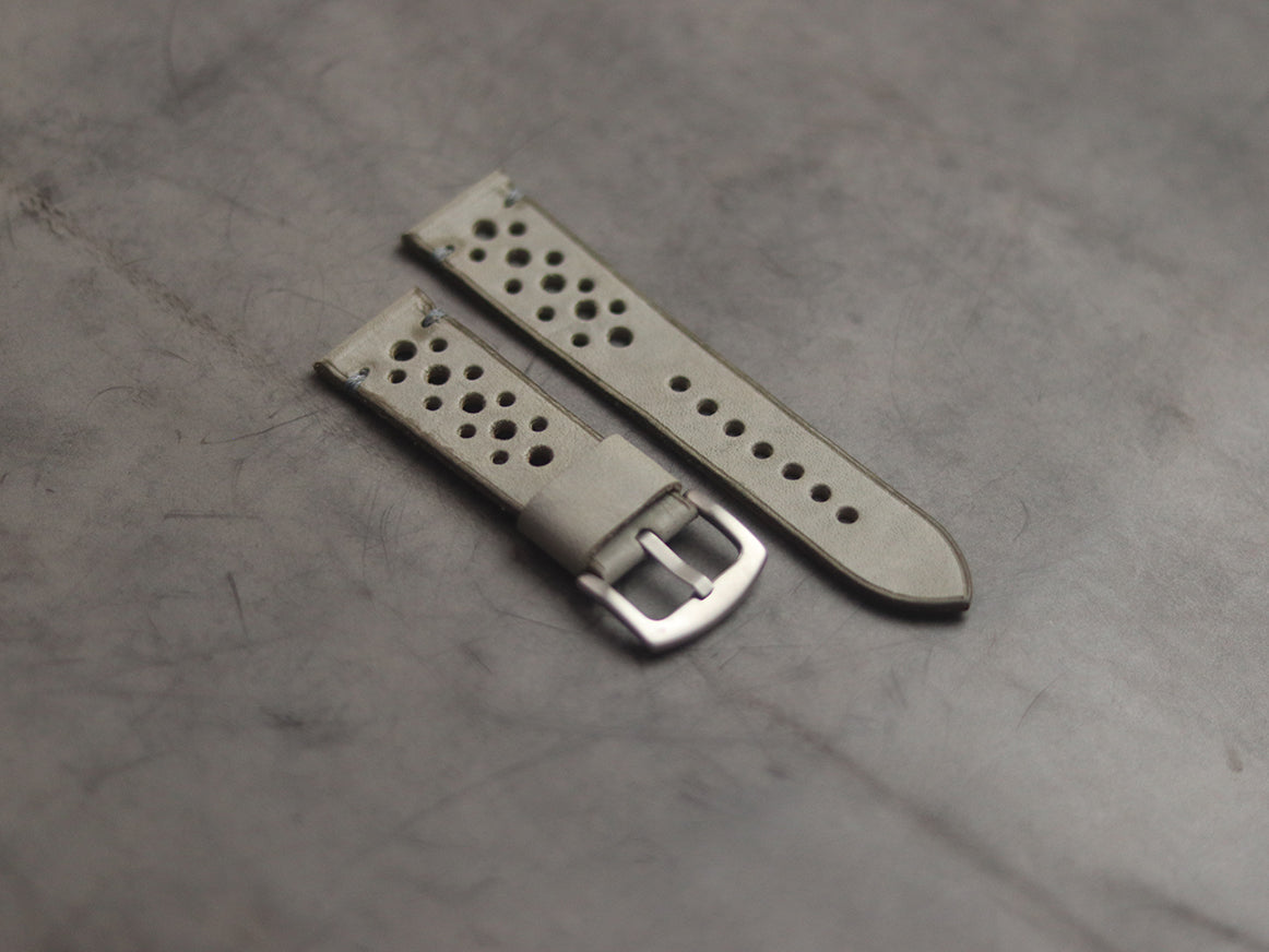 MISTY GREY RALLY HAND-CRAFTED LEATHER WATCH STRAPS