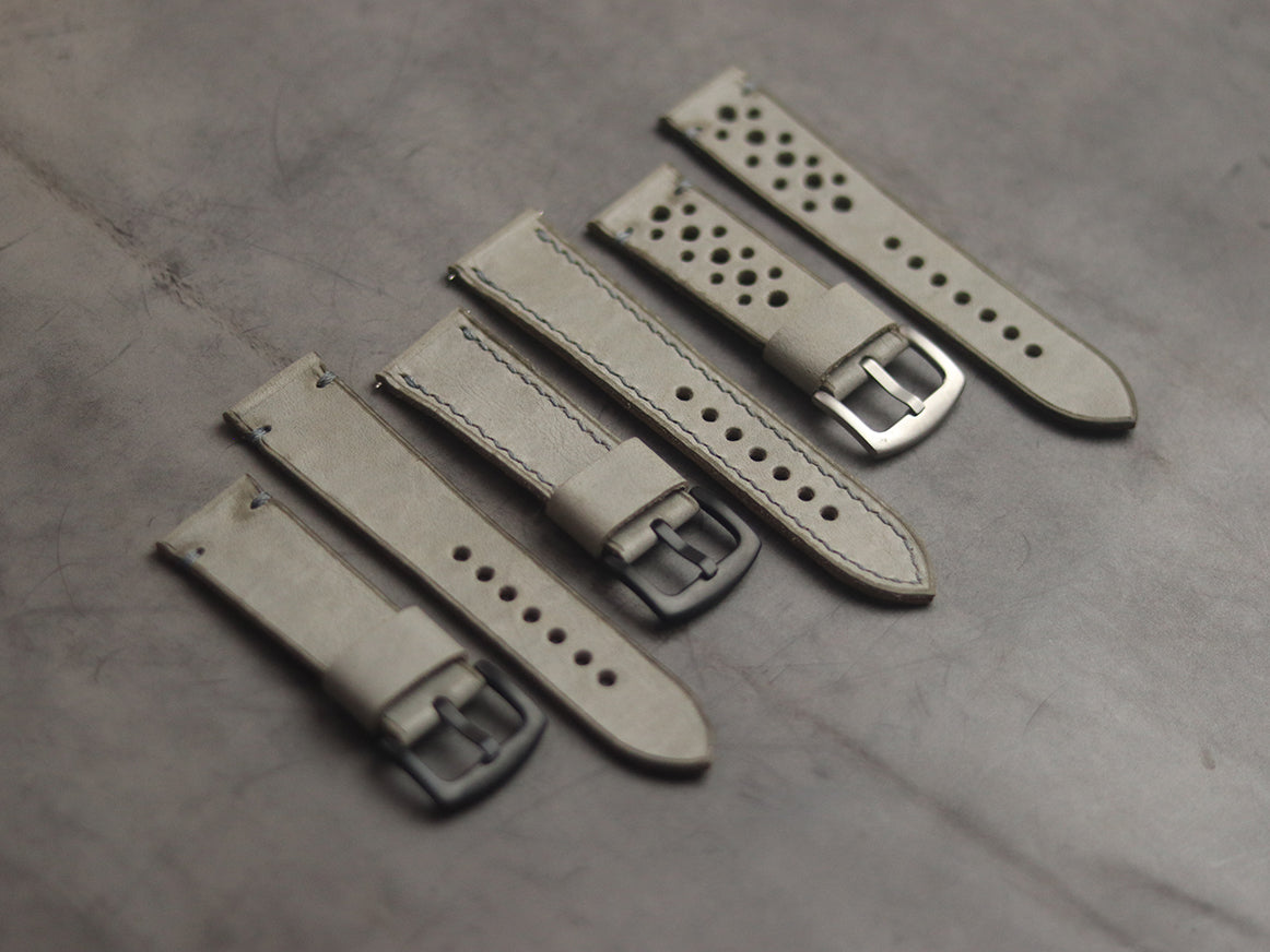 MISTY GREY RALLY HAND-CRAFTED LEATHER WATCH STRAPS