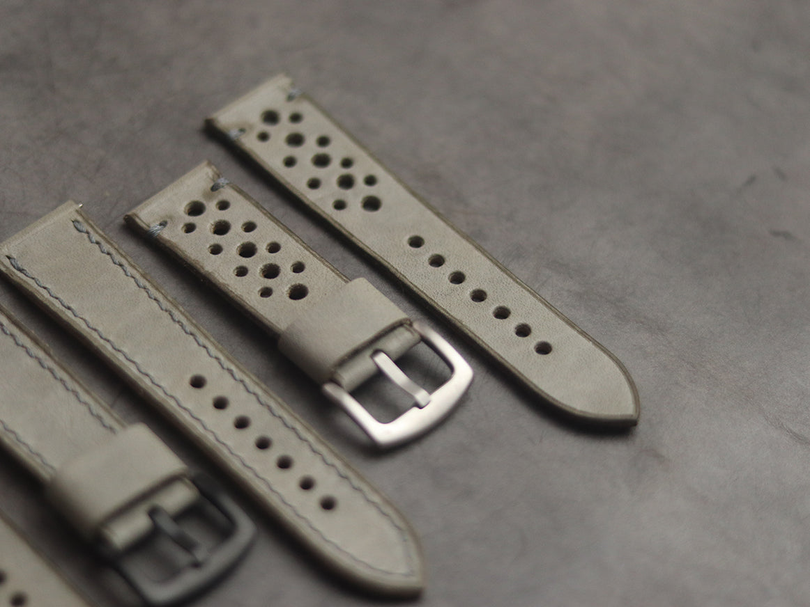 MISTY GREY RALLY HAND-CRAFTED LEATHER WATCH STRAPS