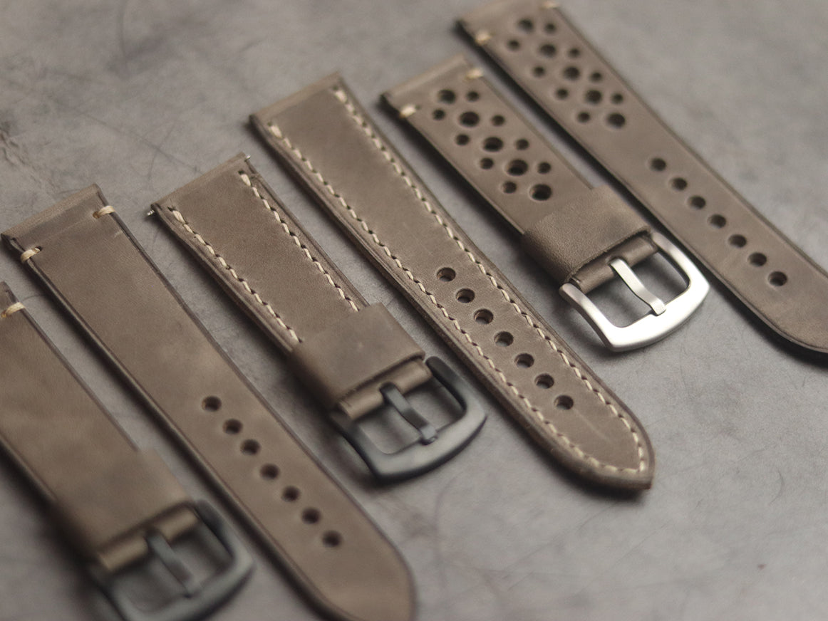 CHARCOAL GREY RALLY HAND-CRAFTED LEATHER WATCH STRAPS