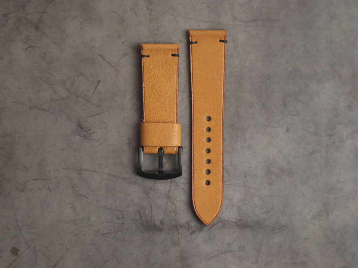 MUSTARD MINIMAL STITCHED HAND-CRAFTED LEATHER WATCH STRAPS