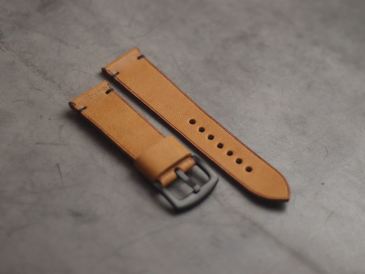 MUSTARD MINIMAL STITCHED HAND-CRAFTED LEATHER WATCH STRAPS