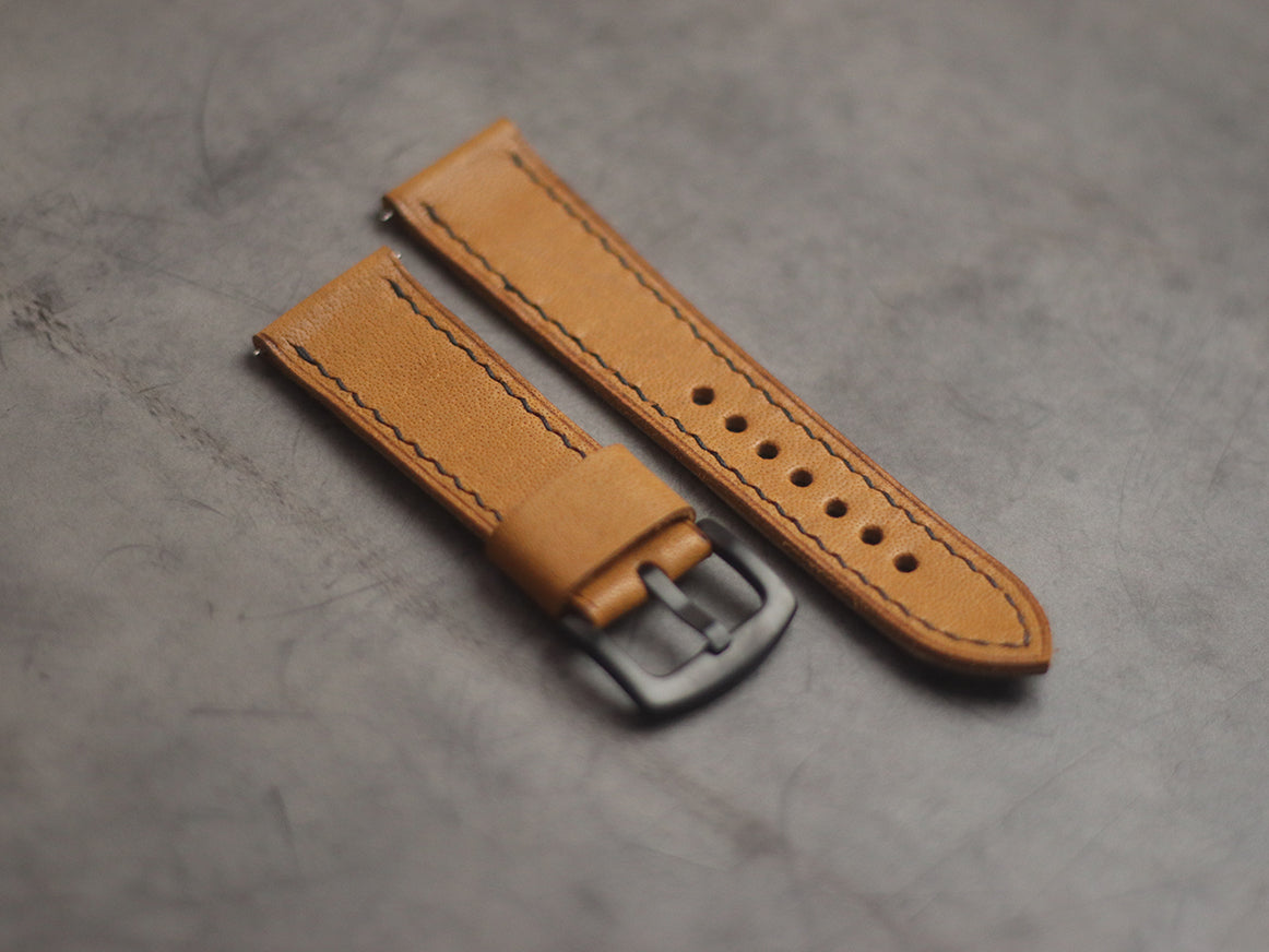 MUSTARD FULL STITCHED HAND-CRAFTED LEATHER WATCH STRAPS