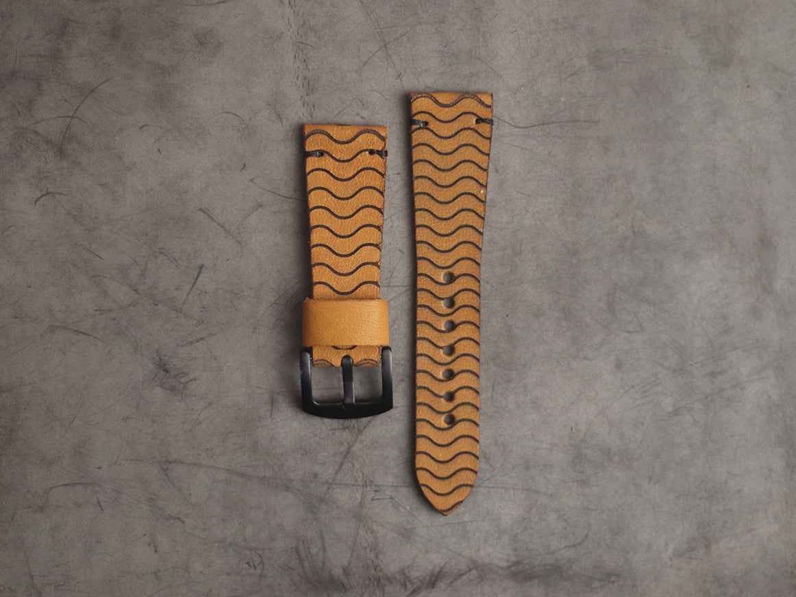 "E2" ENGRAVED STRAPS - MUSTARD