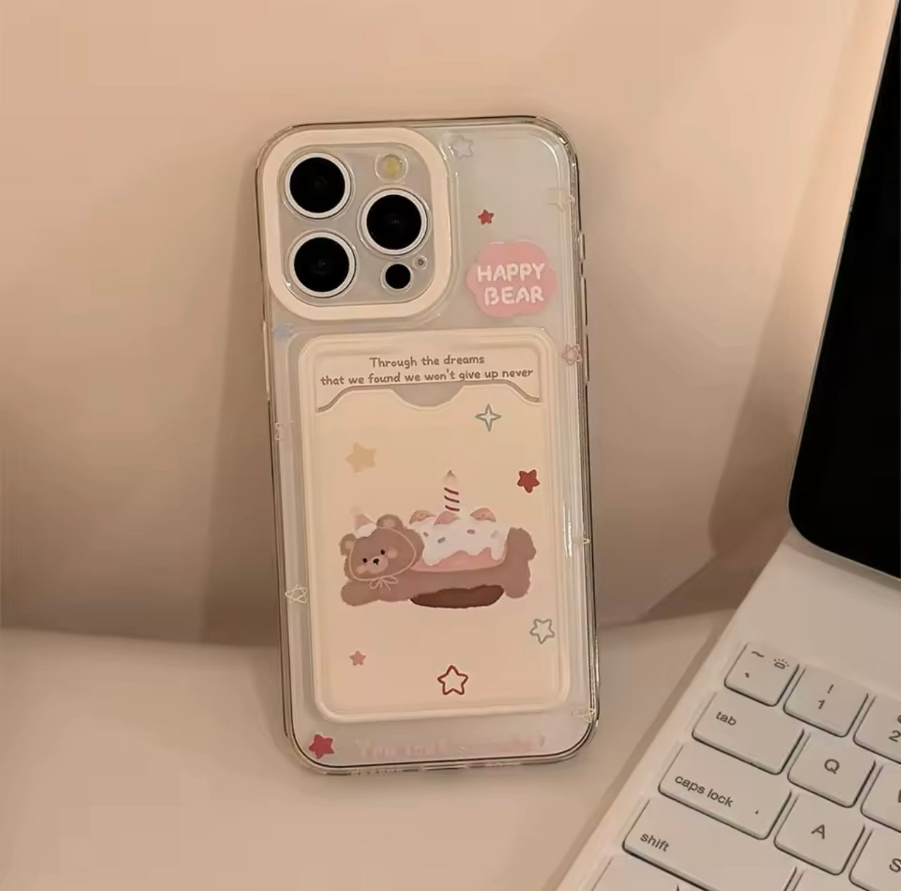Card Bag Bear Phone Case-GRIP grip