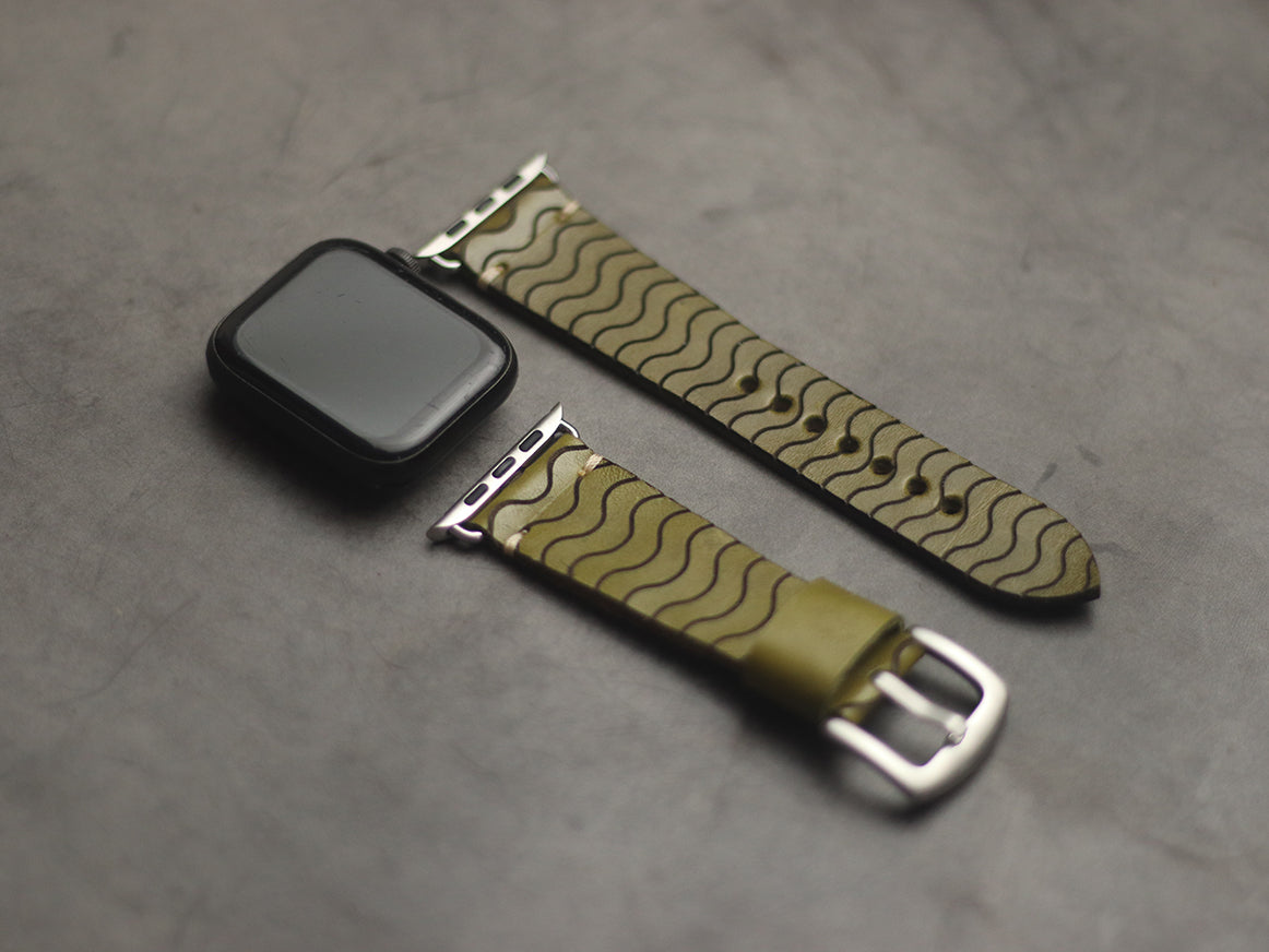 "E2" ENGRAVED STRAPS - OLIVE GREEN