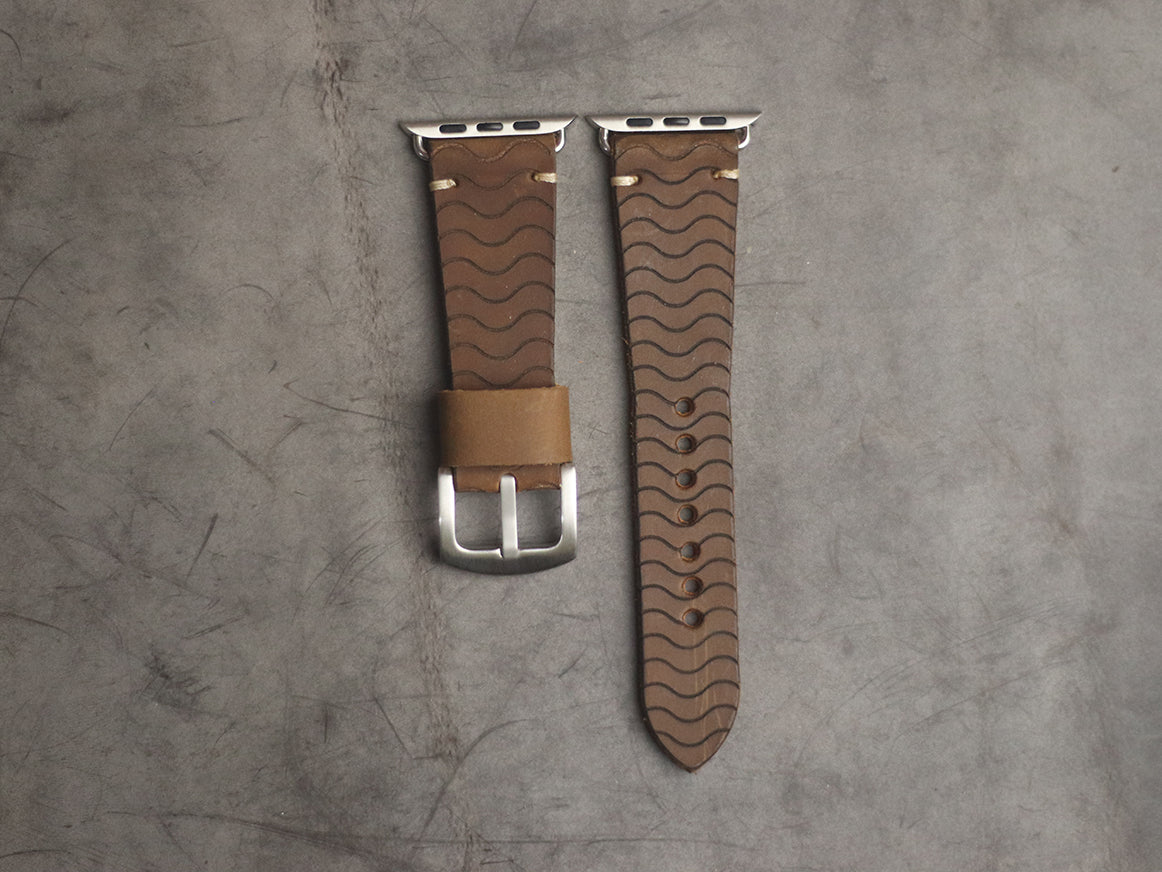 "E2" ENGRAVED STRAPS - RUSTY BROWN